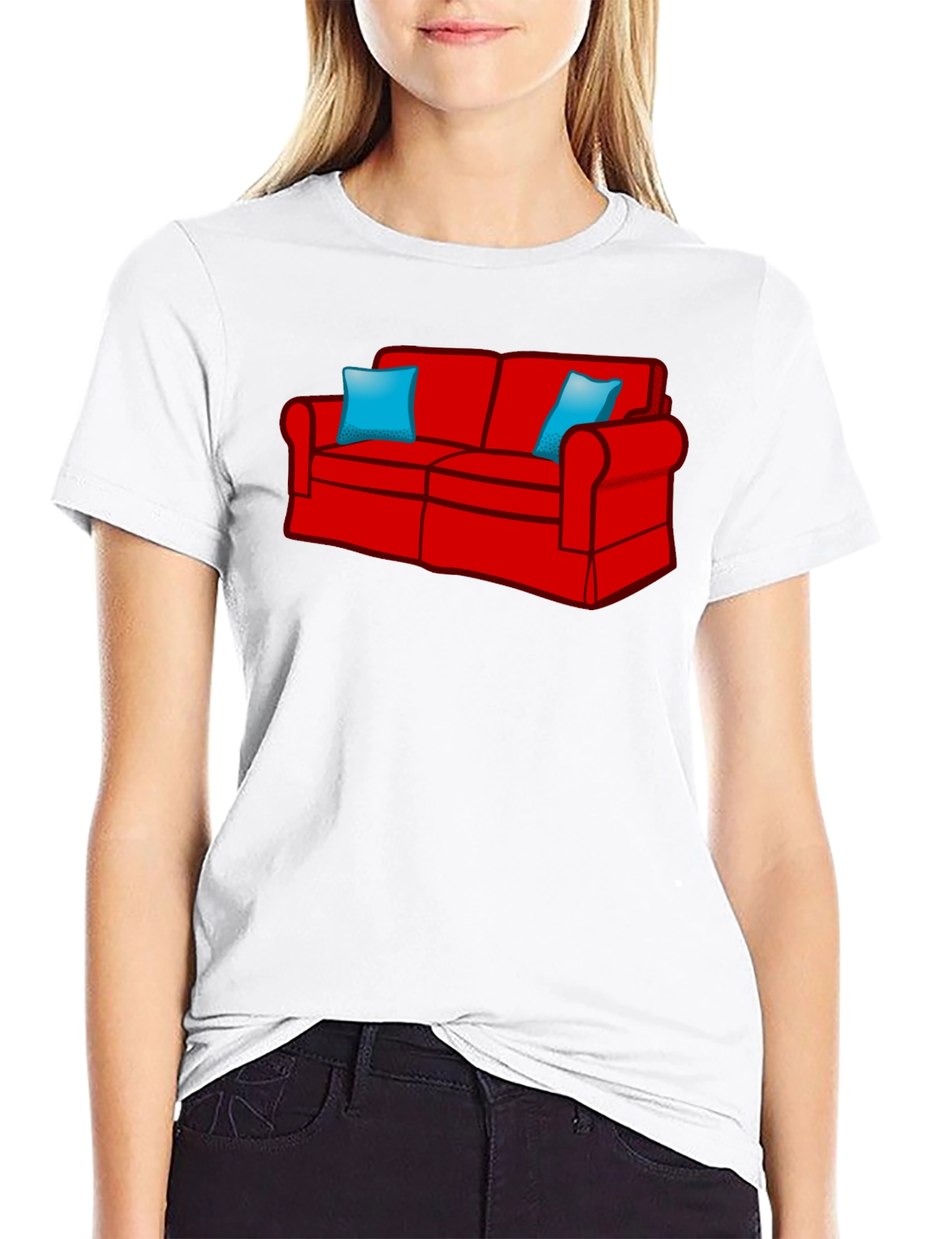 Novelty Couch Graphic Tee - Comfy Style