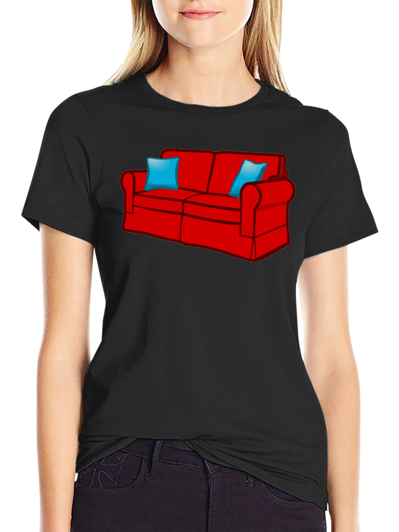 Novelty Couch Graphic Tee - Comfy Style