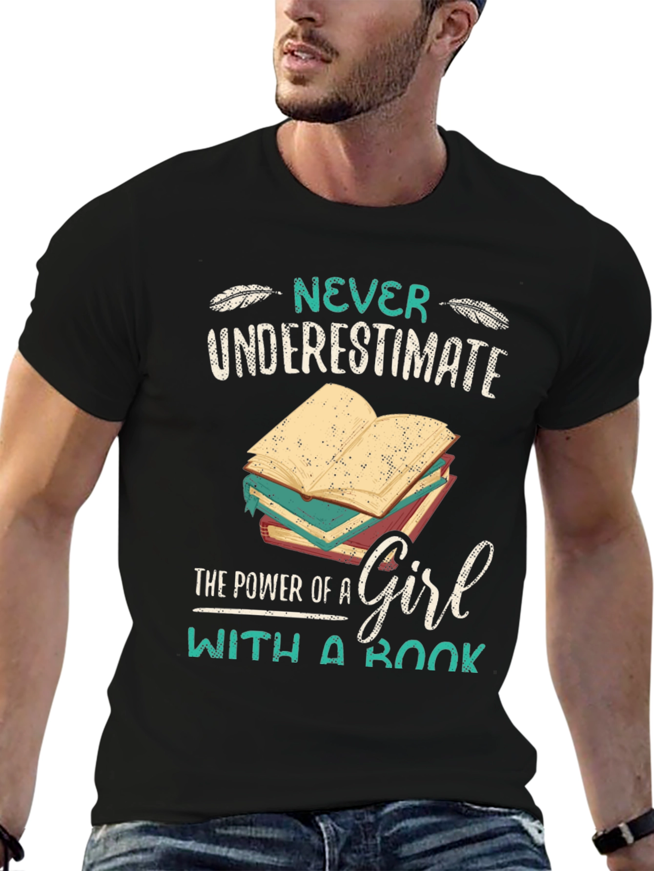 Never Underestimate A Girl With A Book T-Shirt