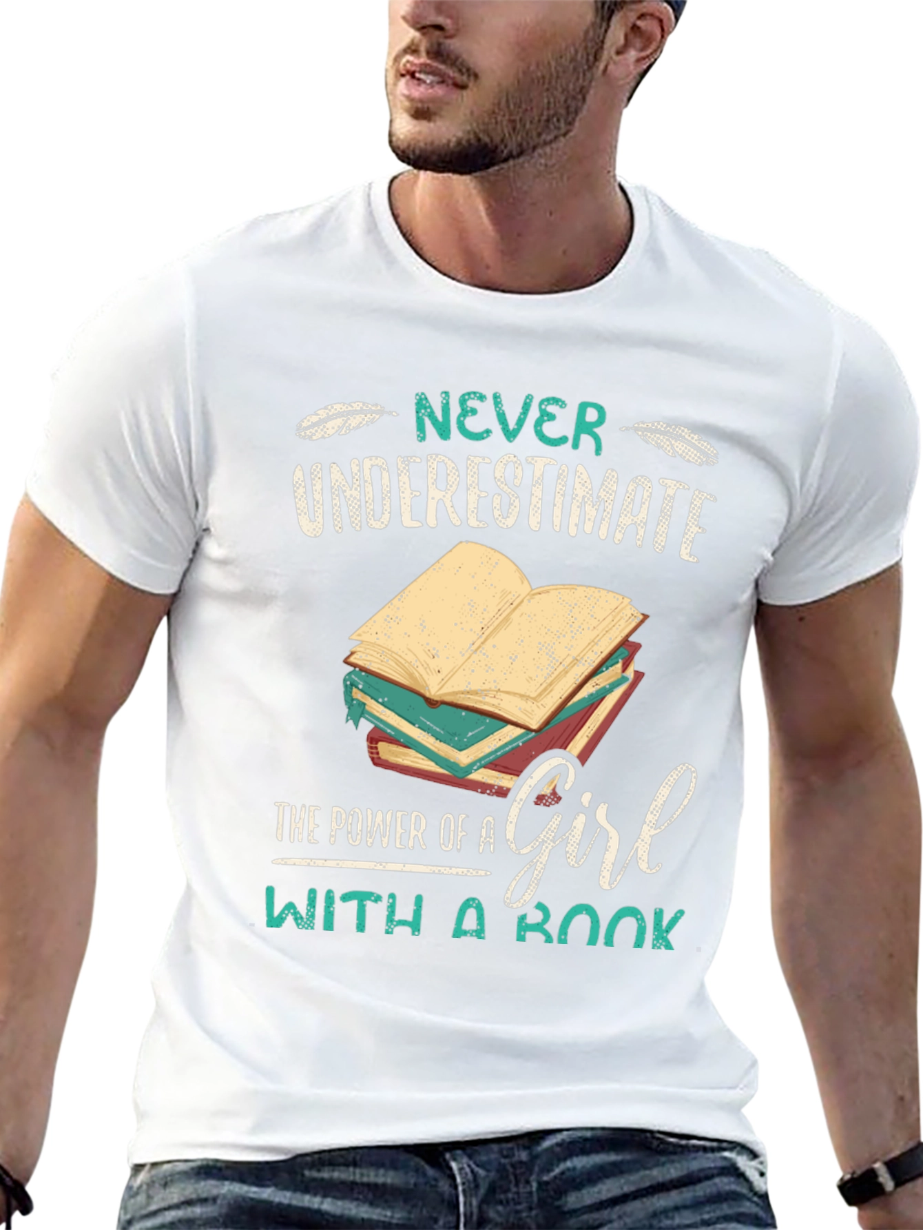 Never Underestimate A Girl With A Book T-Shirt