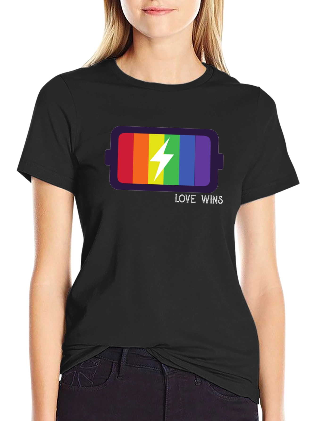 Love Wins LGBT Pride Rainbow Battery T-Shirt