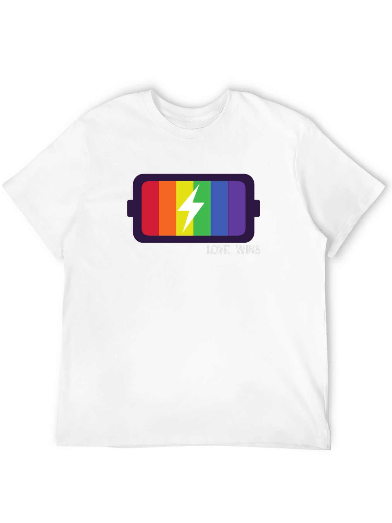 Love Wins LGBT Pride Rainbow Battery T-Shirt