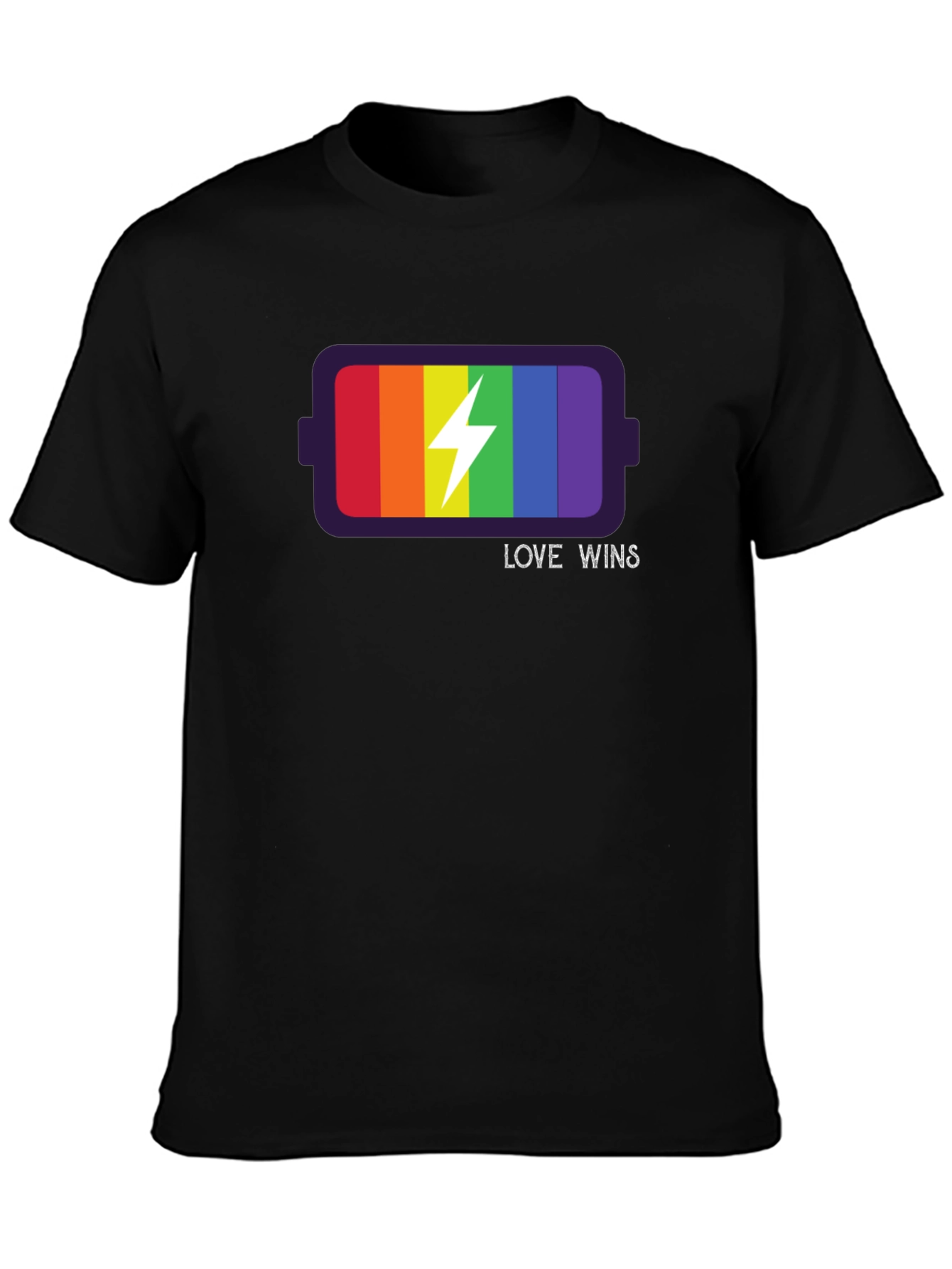 Love Wins LGBT Pride Rainbow Battery T-Shirt