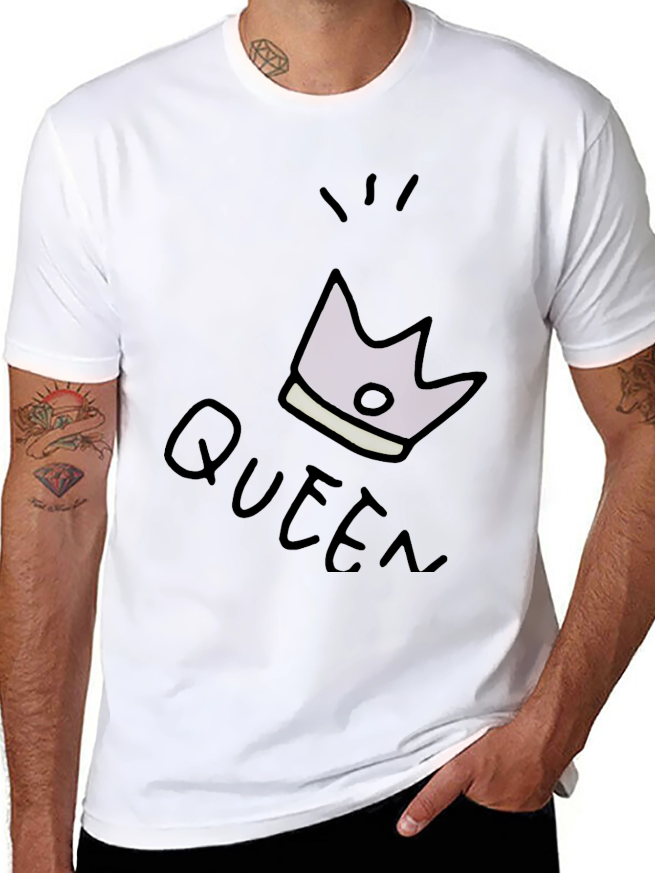 Queen Crown Graphic Black T-Shirt