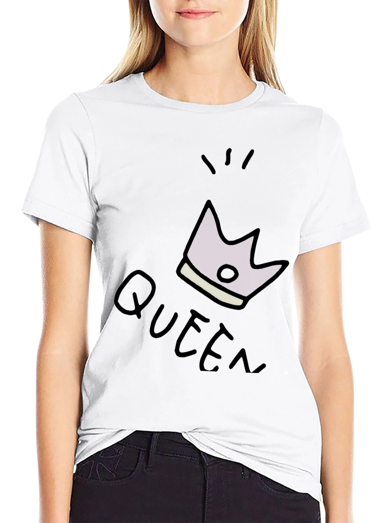 Queen Crown Graphic Black T-Shirt