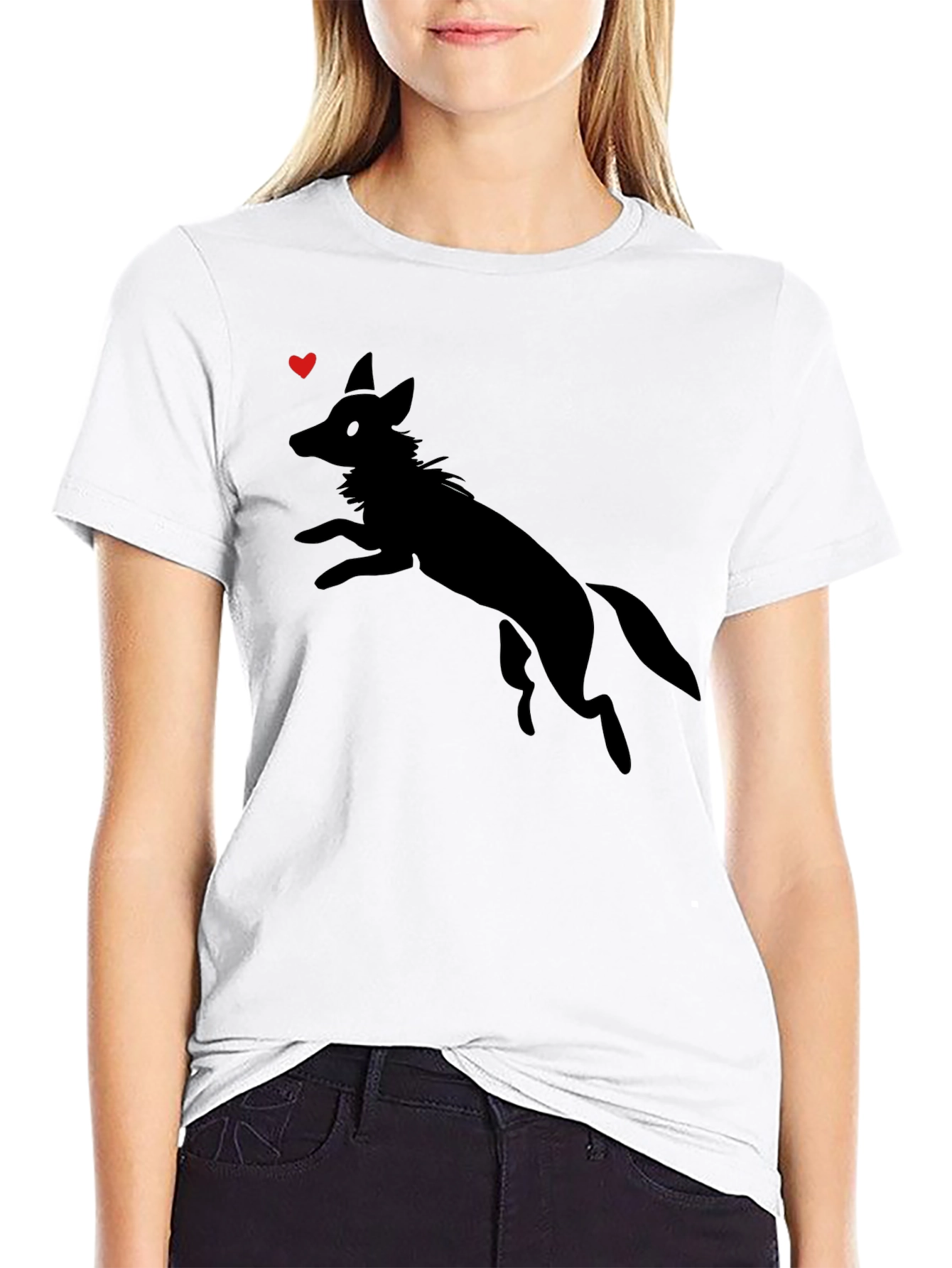 Mens Black Graphic Tee - Jumping Fox Design