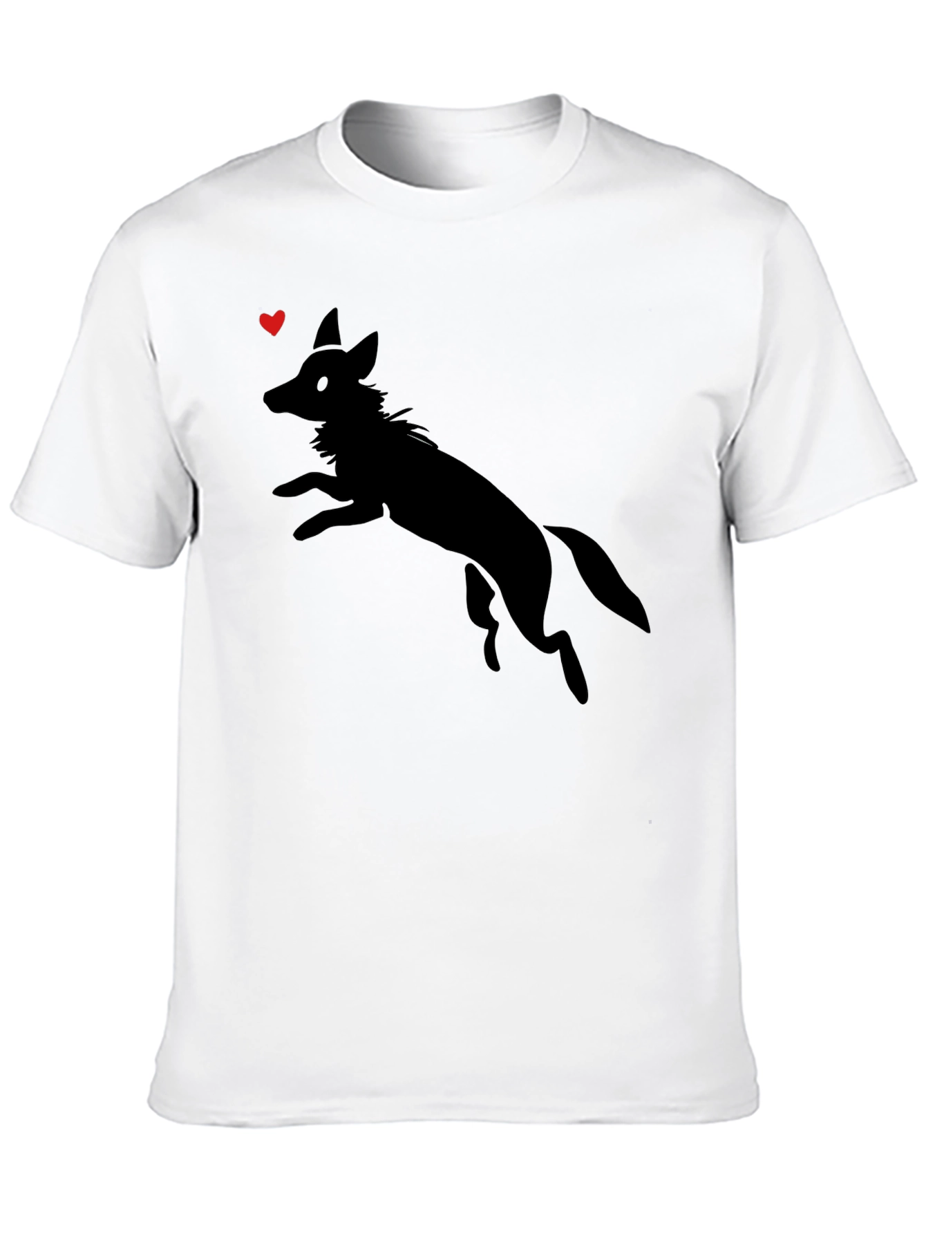 Mens Black Graphic Tee - Jumping Fox Design