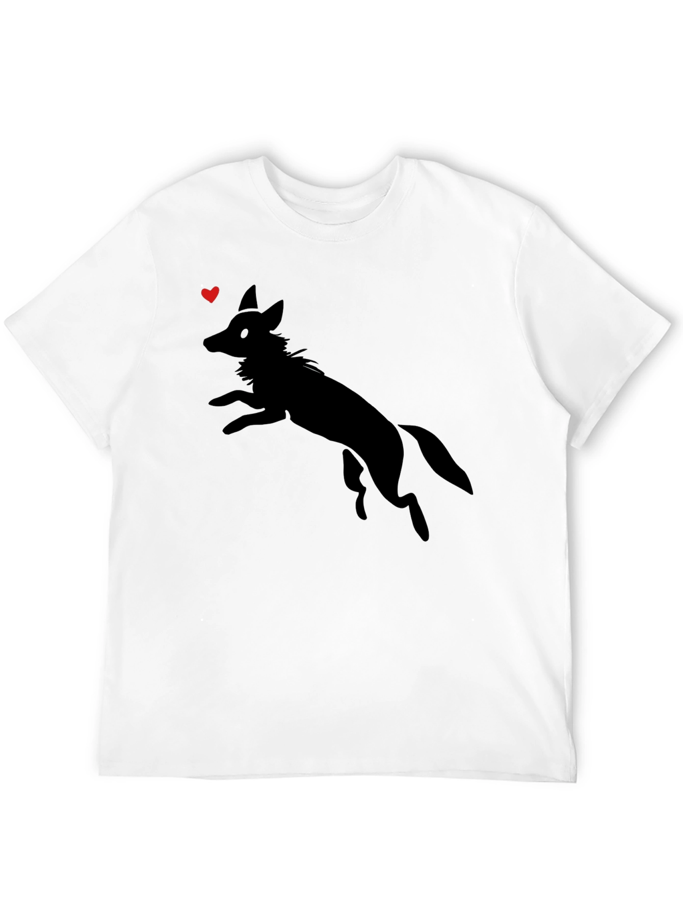 Mens Black Graphic Tee - Jumping Fox Design