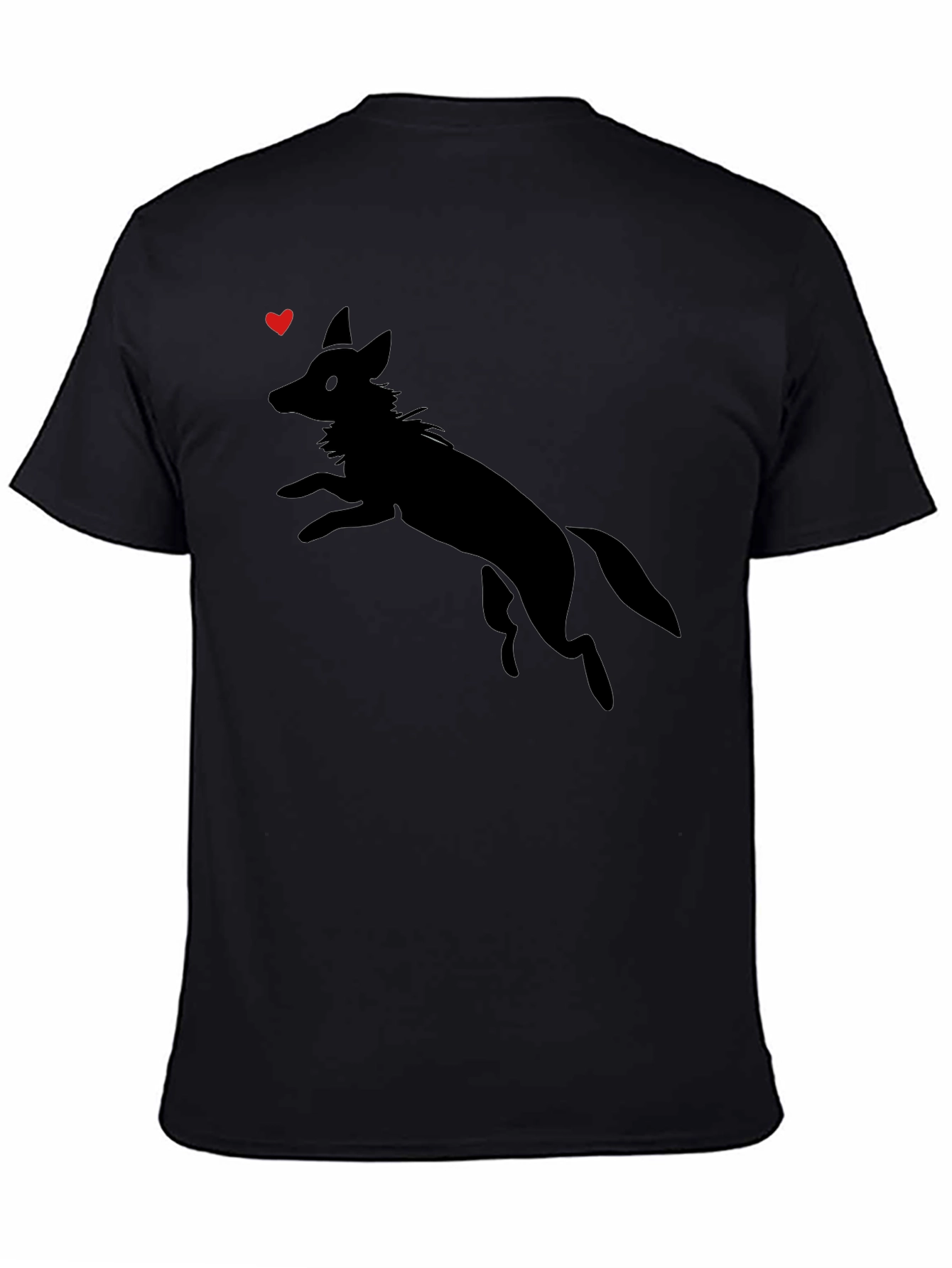 Mens Black Graphic Tee - Jumping Fox Design