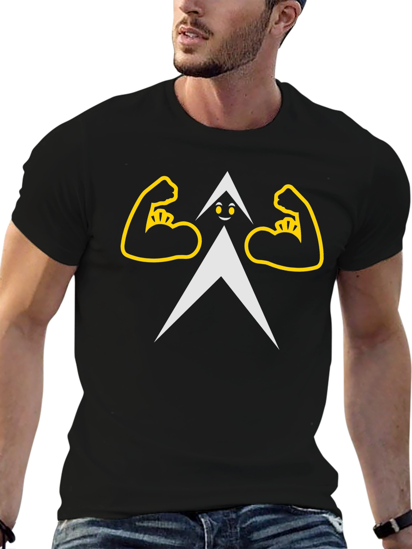 Funny Arrow Flexing Biceps T-Shirt