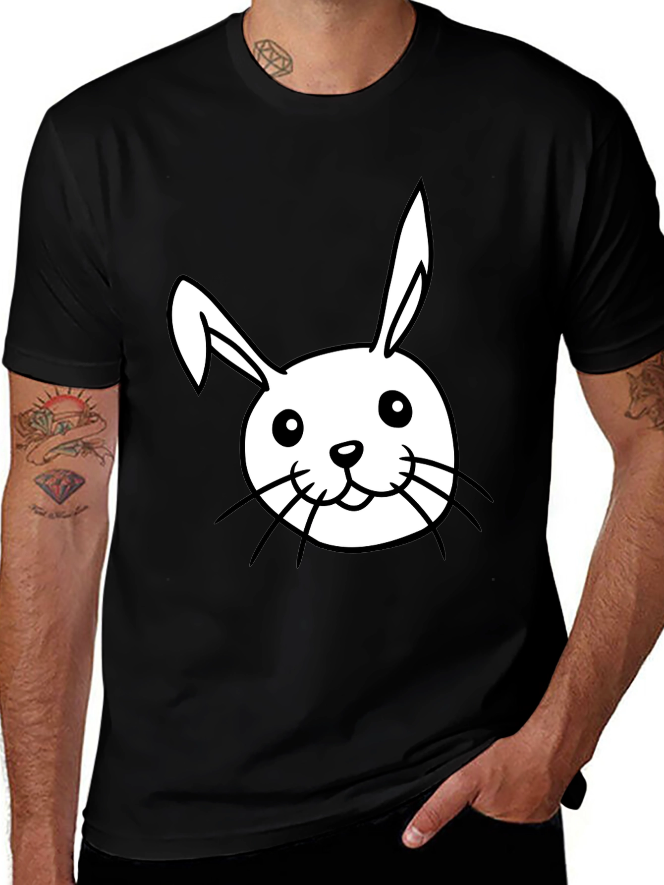Bunny Graphic Black Tee