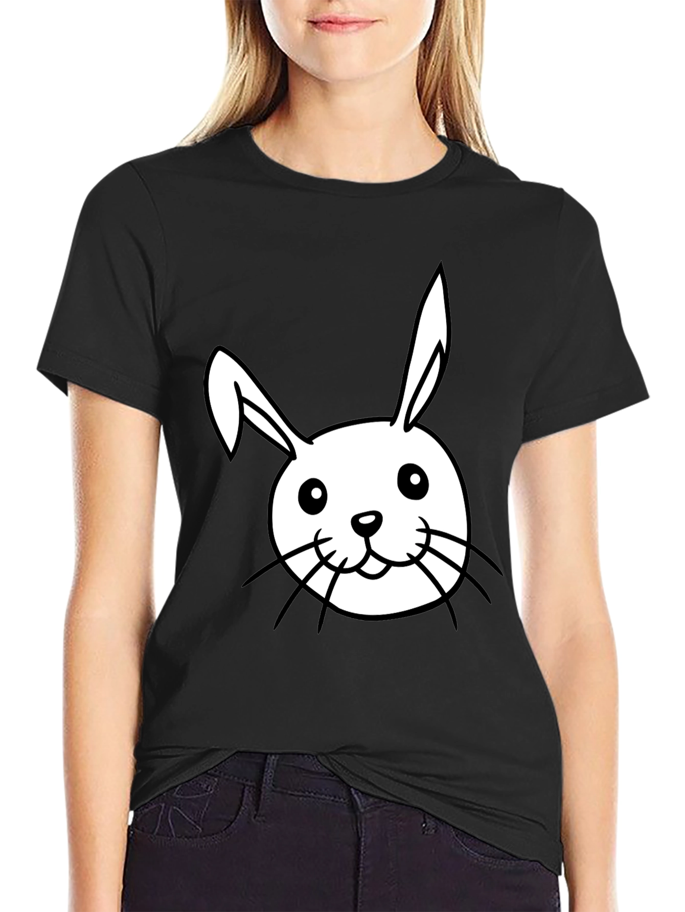 Bunny Graphic Black Tee
