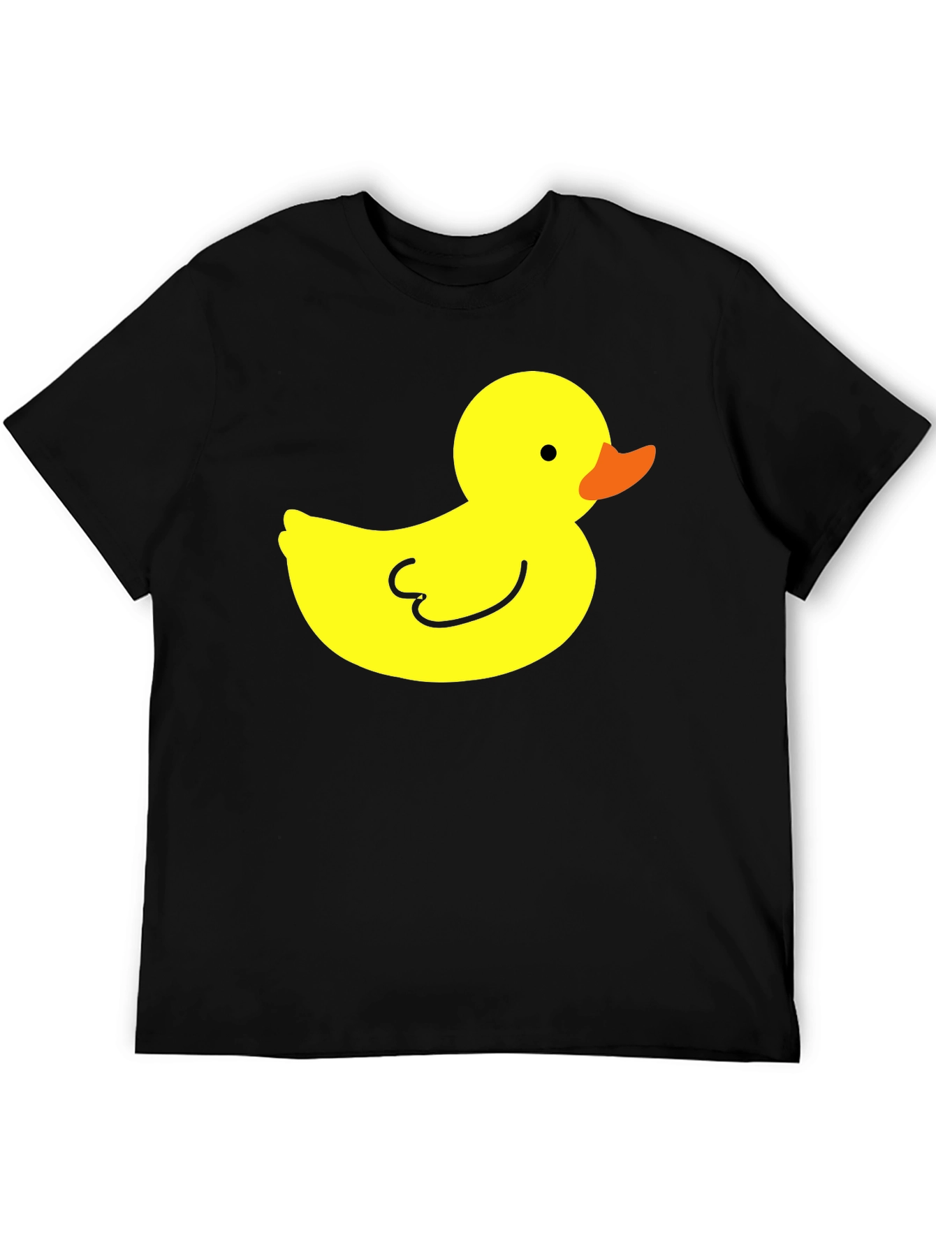 Black T-Shirt with Yellow Duck Graphic