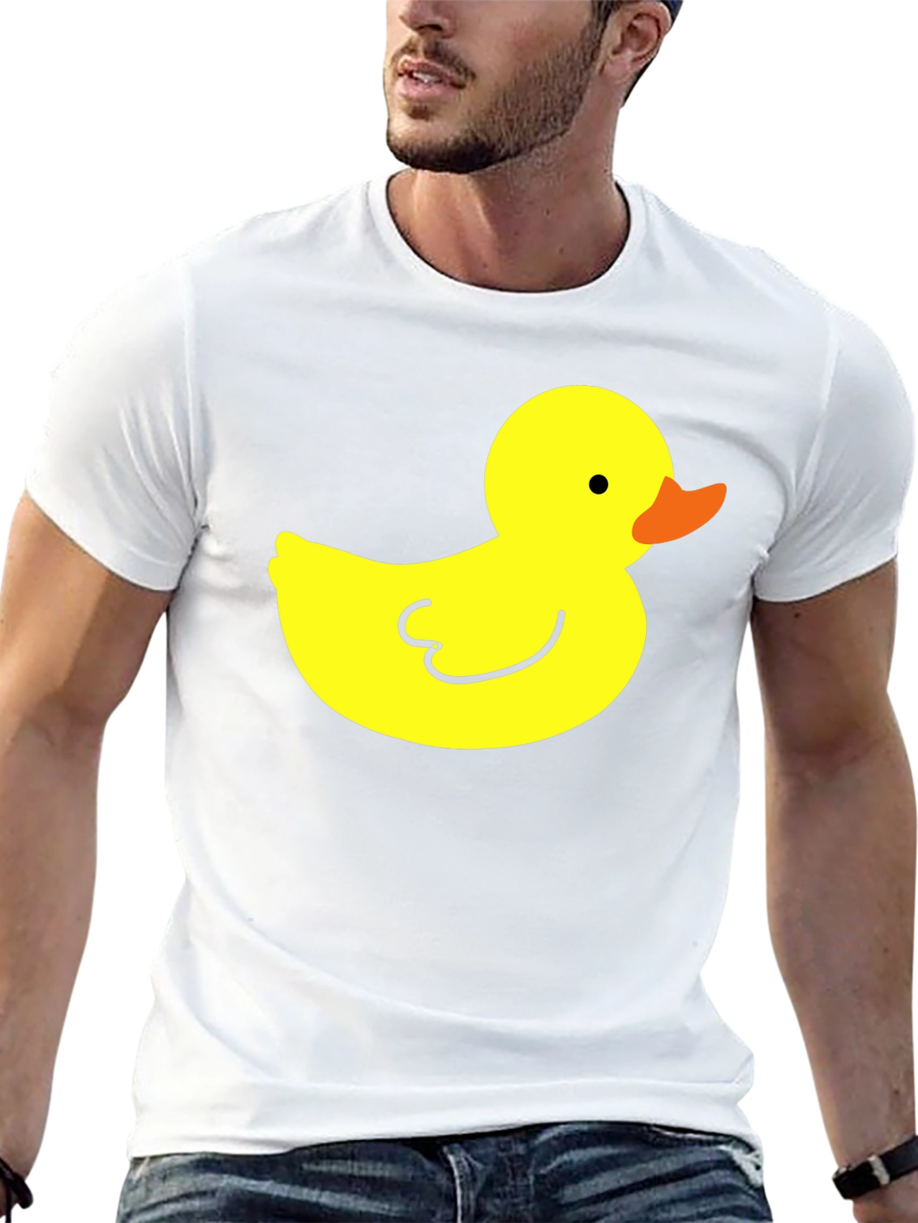 Black T-Shirt with Yellow Duck Graphic