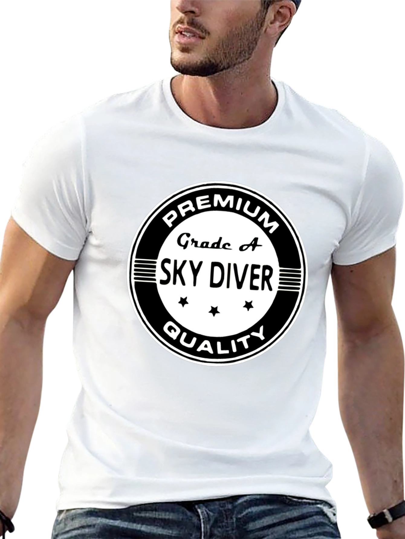 Grade A Sky Diver Premium Quality Black T-Shirt