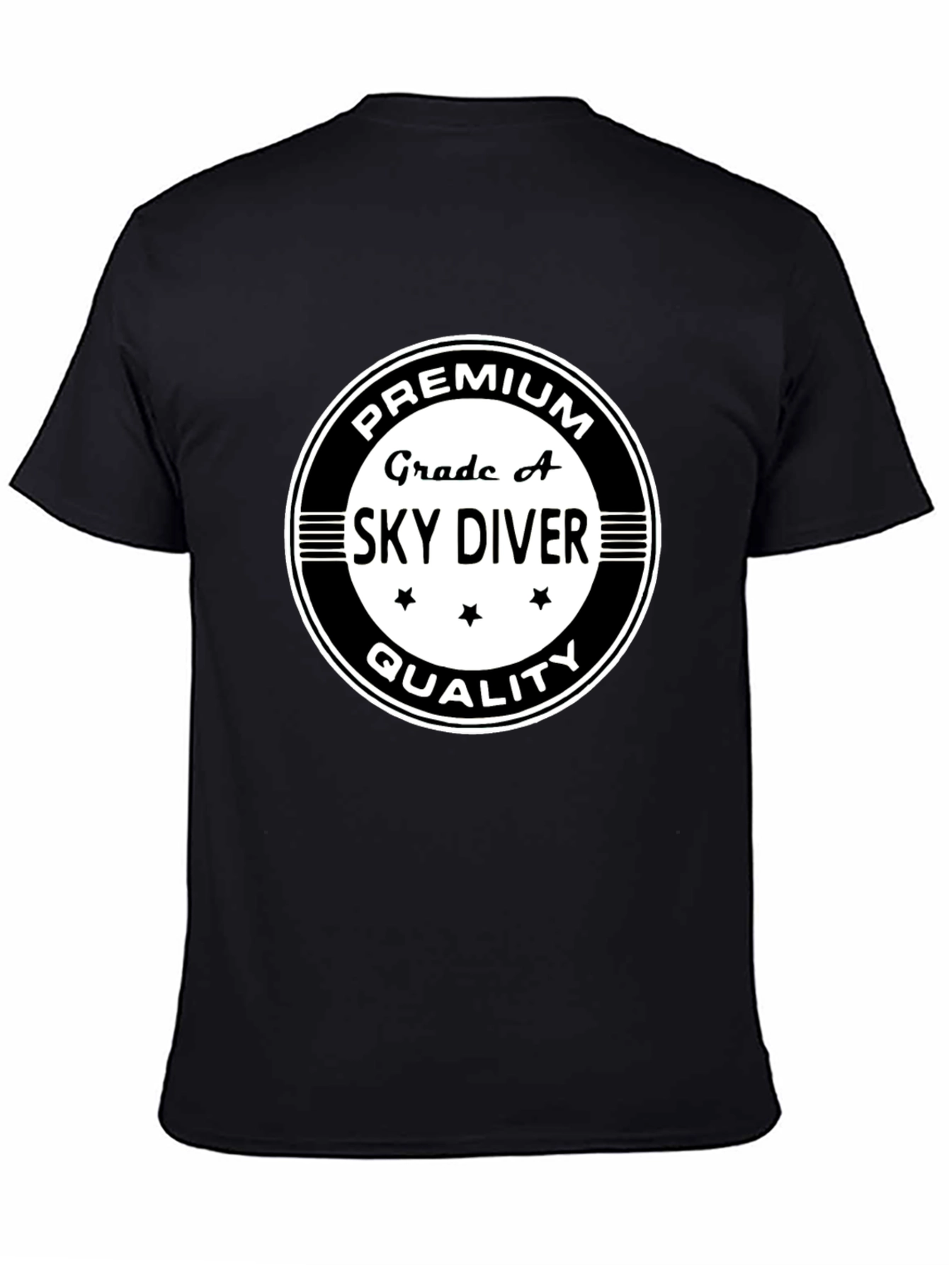 Grade A Sky Diver Premium Quality Black T-Shirt