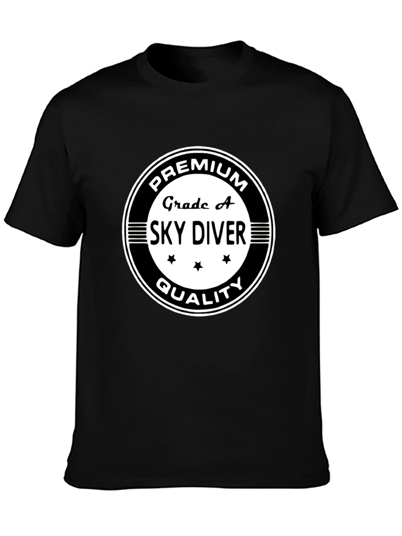Grade A Sky Diver Premium Quality Black T-Shirt