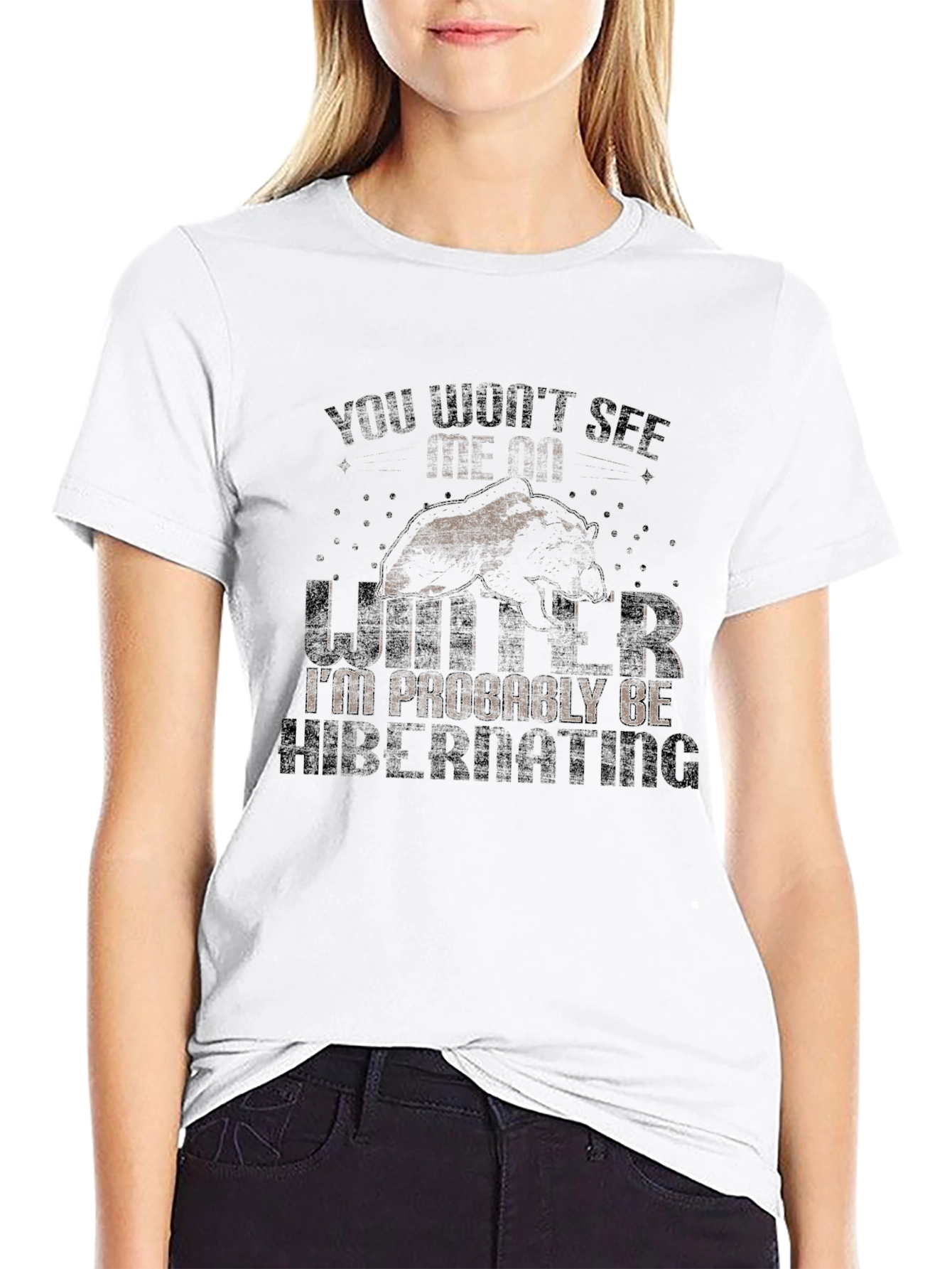 Hibernating Bear T-Shirt - Winter Apparel