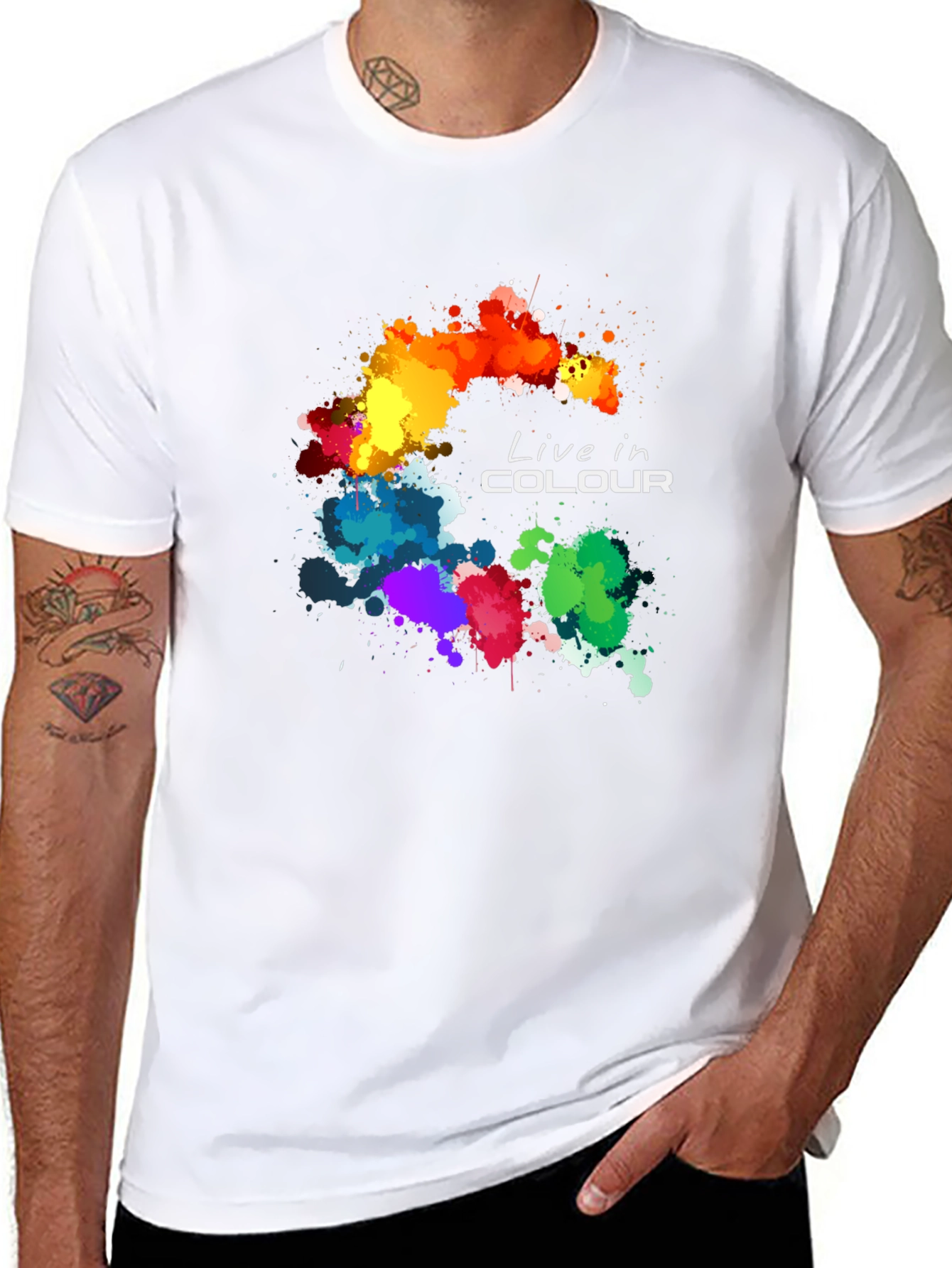 Live in Colour Graphic T-Shirt - Black