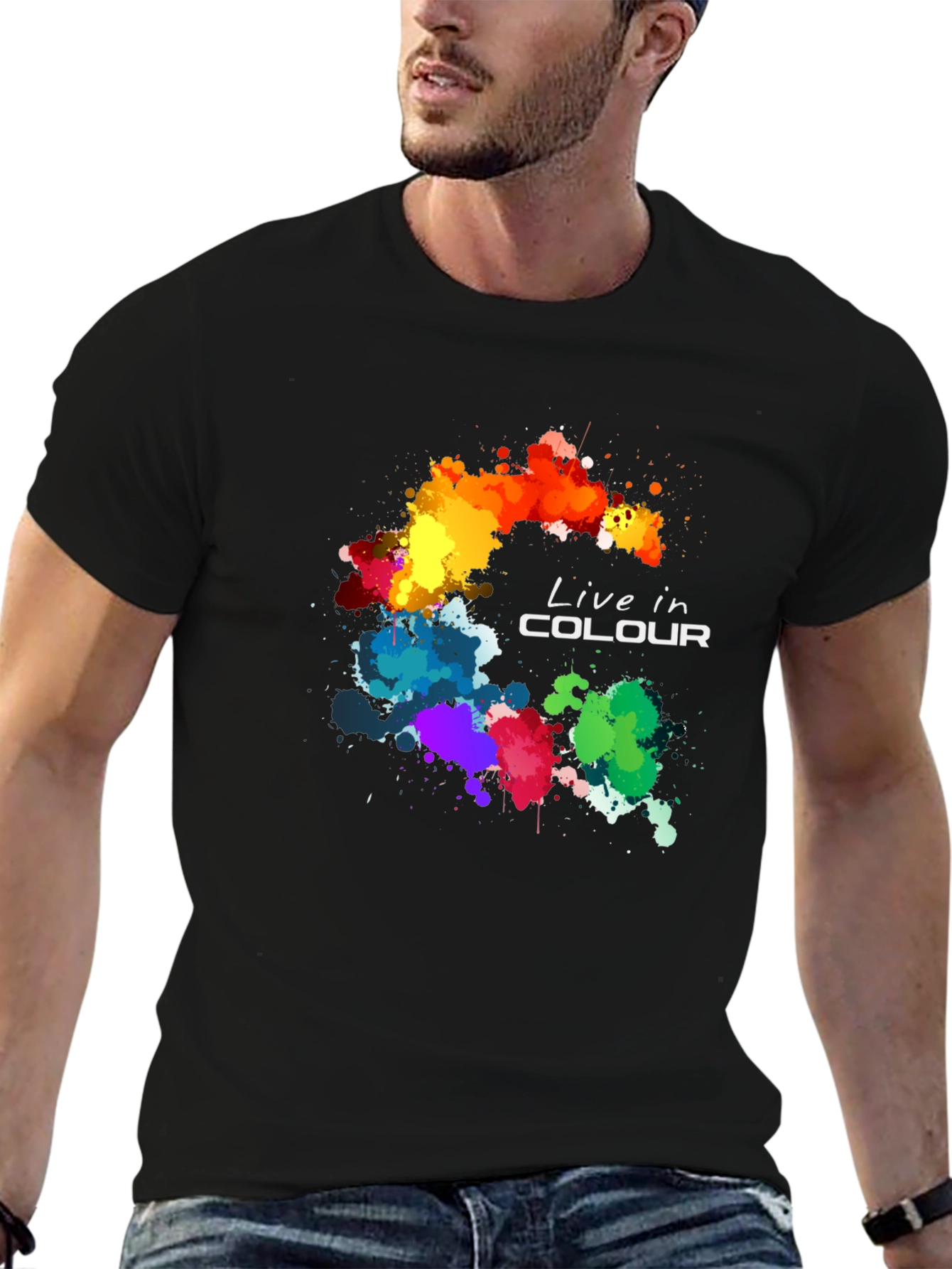 Live in Colour Graphic T-Shirt - Black