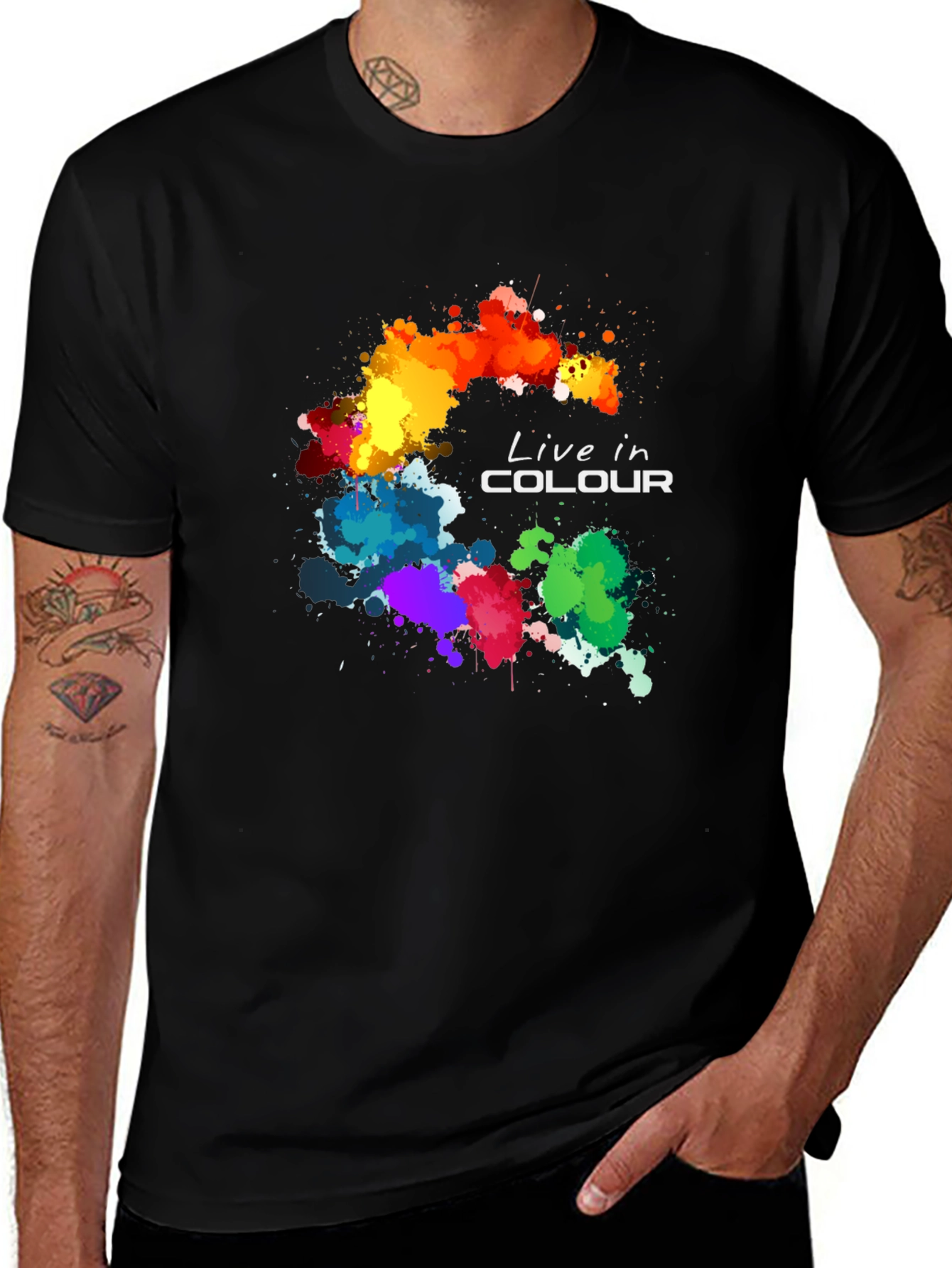 Live in Colour Graphic T-Shirt - Black