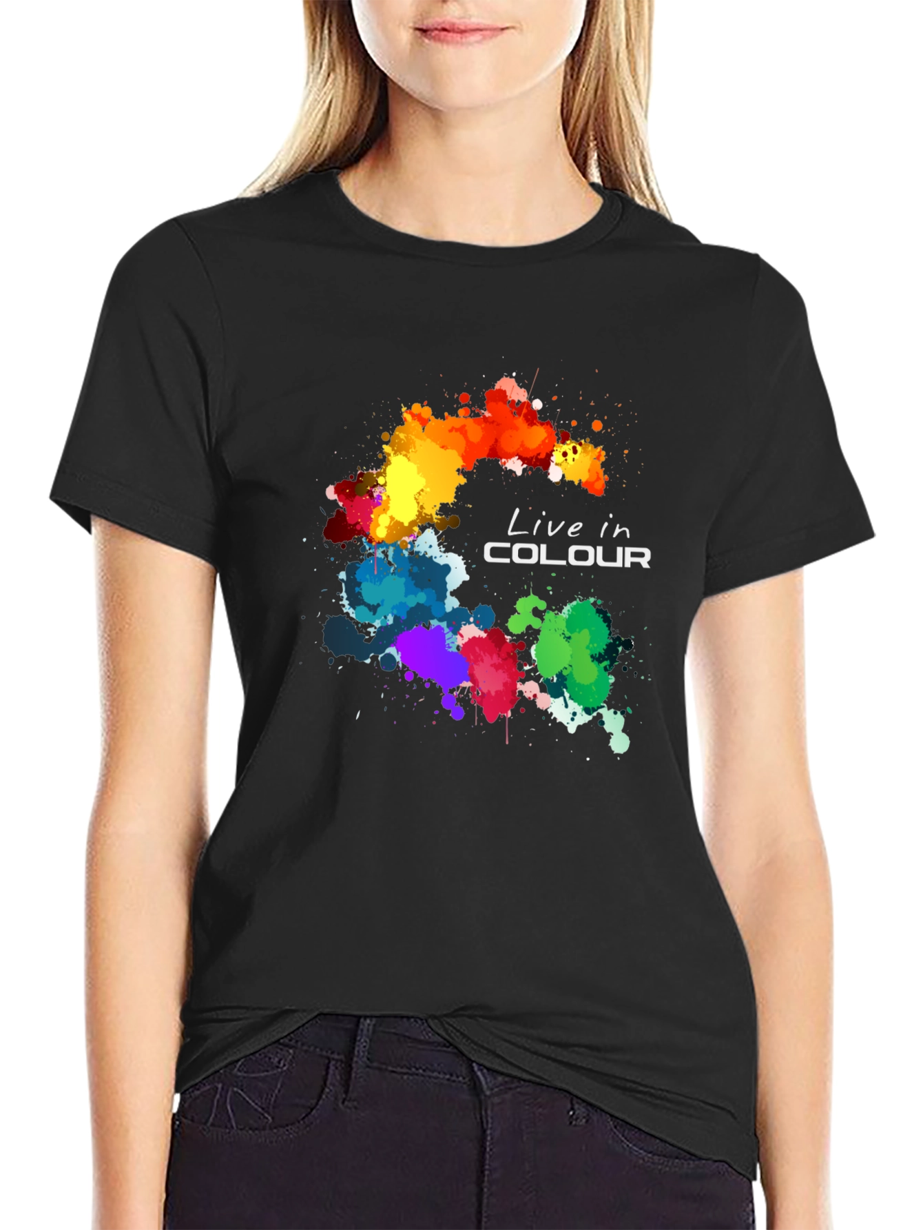 Live in Colour Graphic T-Shirt - Black
