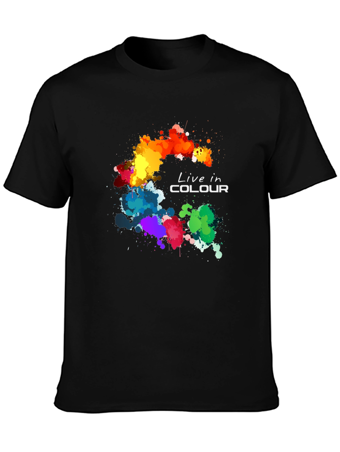 Live in Colour Graphic T-Shirt - Black
