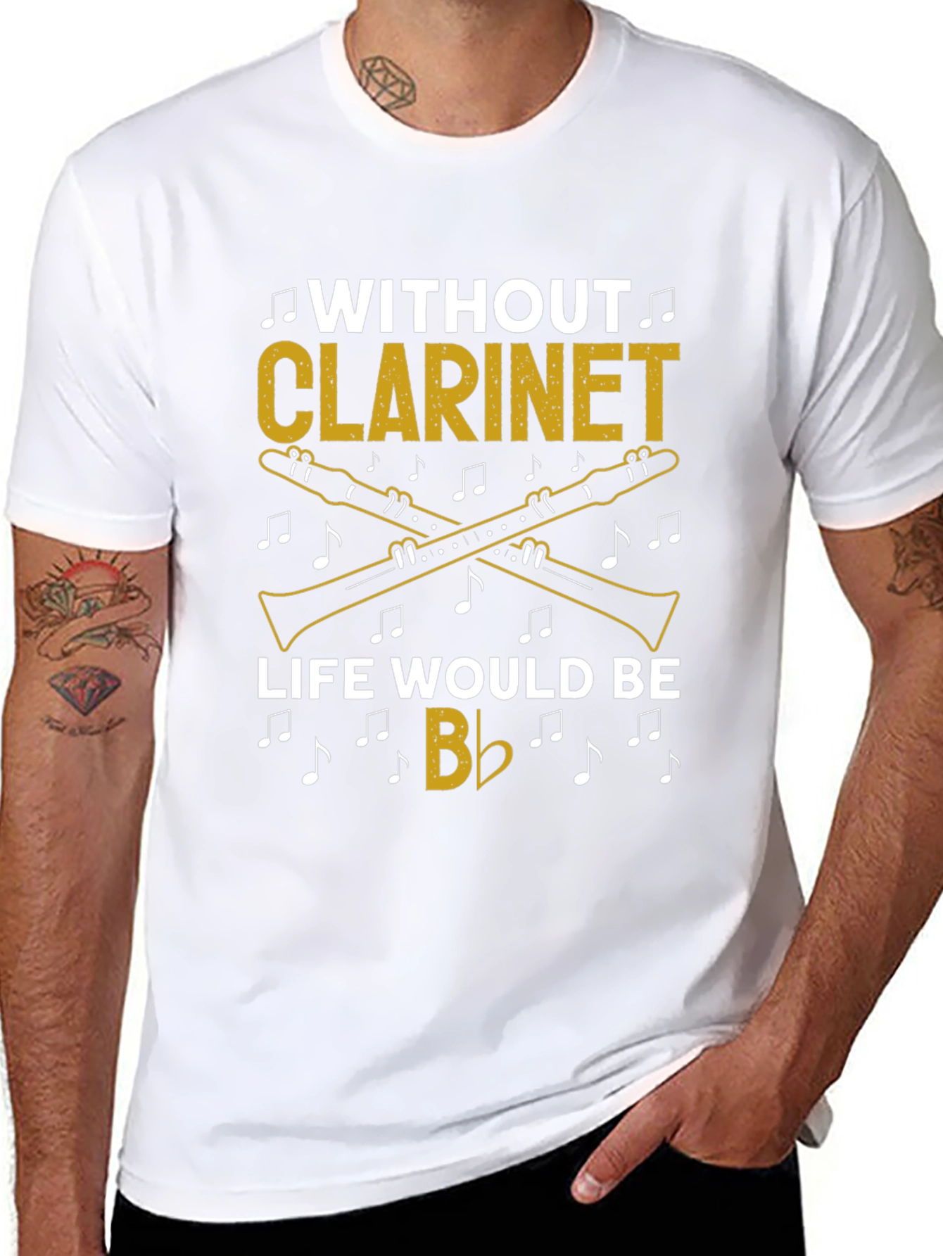 Without Clarinet Life Would Be Flat T-Shirt Musician Gift