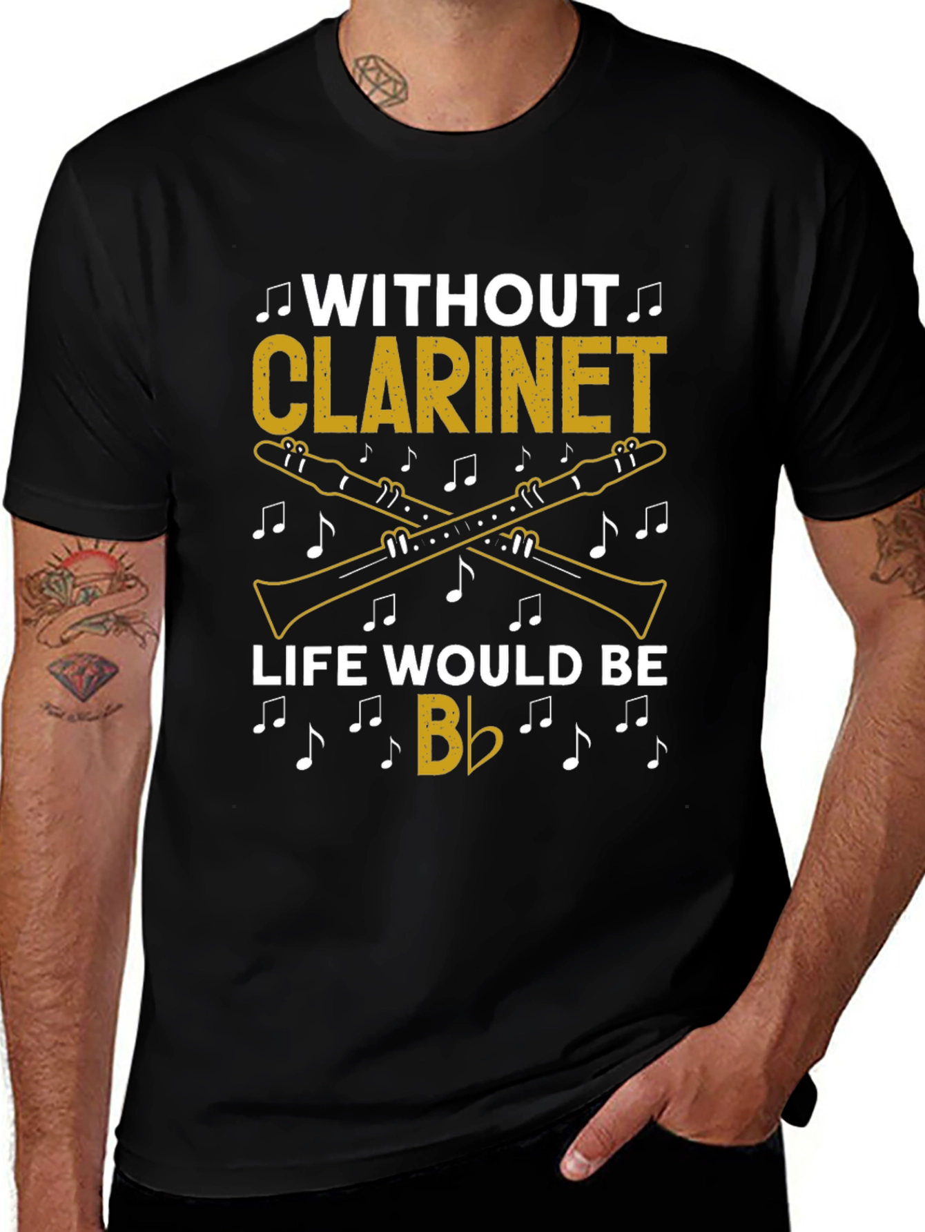 Without Clarinet Life Would Be Flat T-Shirt Musician Gift