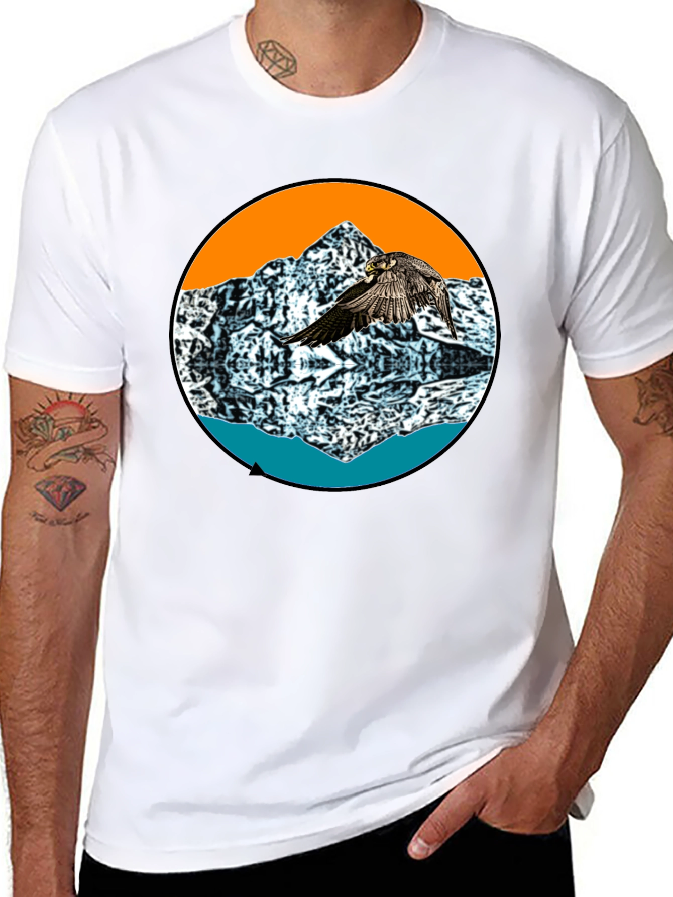 Mountain Bird Graphic Tee - Black