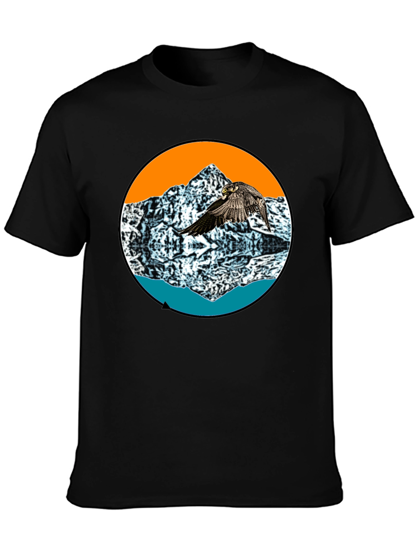 Mountain Bird Graphic Tee - Black