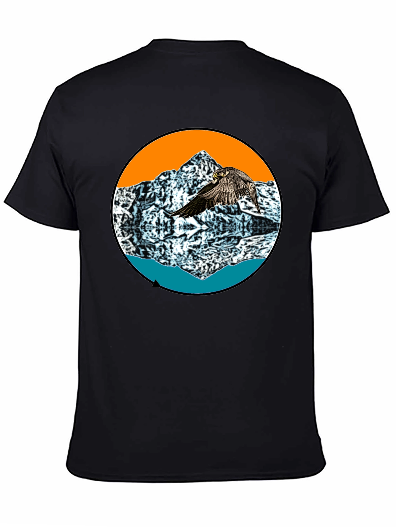 Mountain Bird Graphic Tee - Black