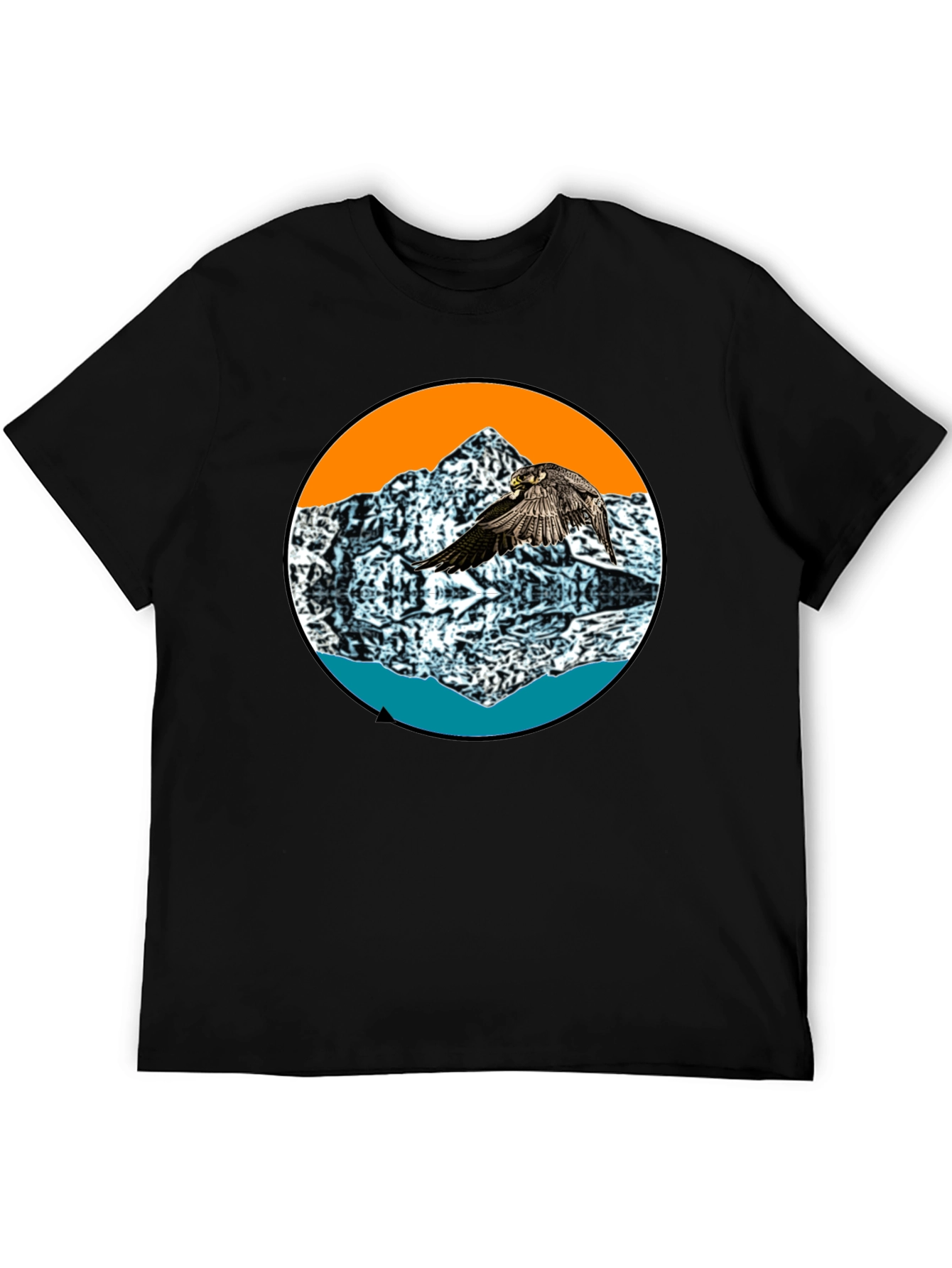 Mountain Bird Graphic Tee - Black