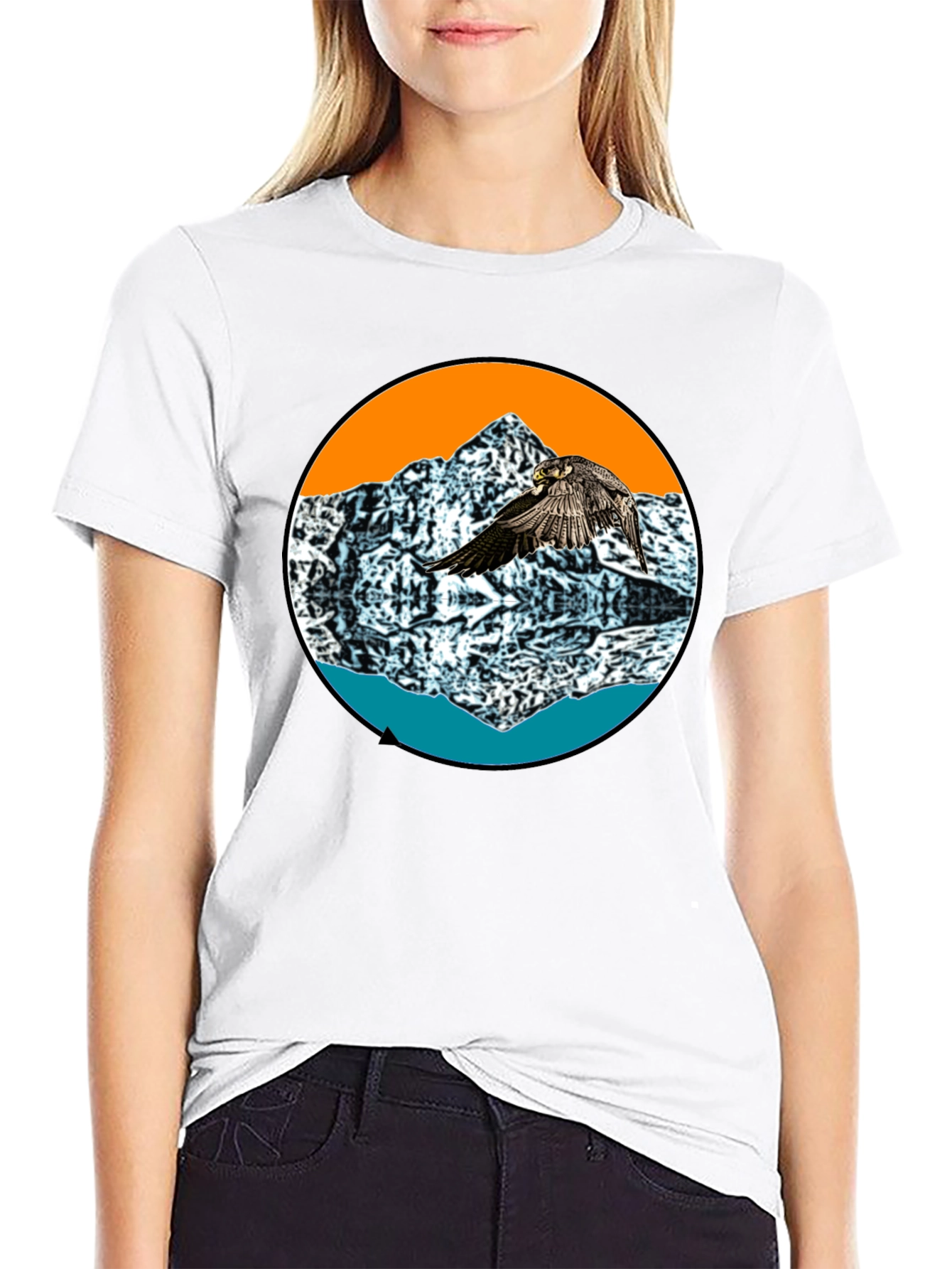 Mountain Bird Graphic Tee - Black