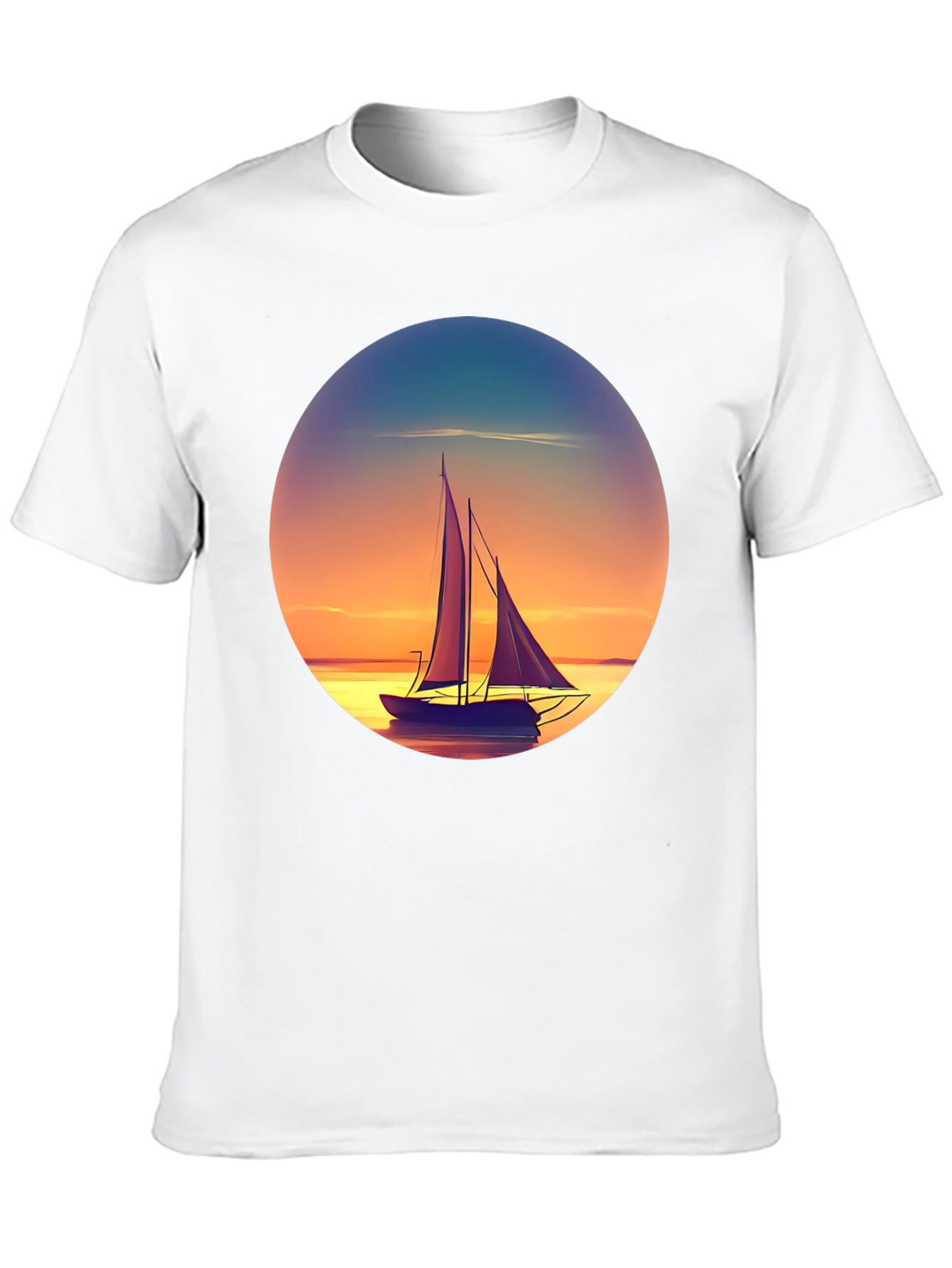 Sunset Sailboat Graphic Tee - Relaxed Fit