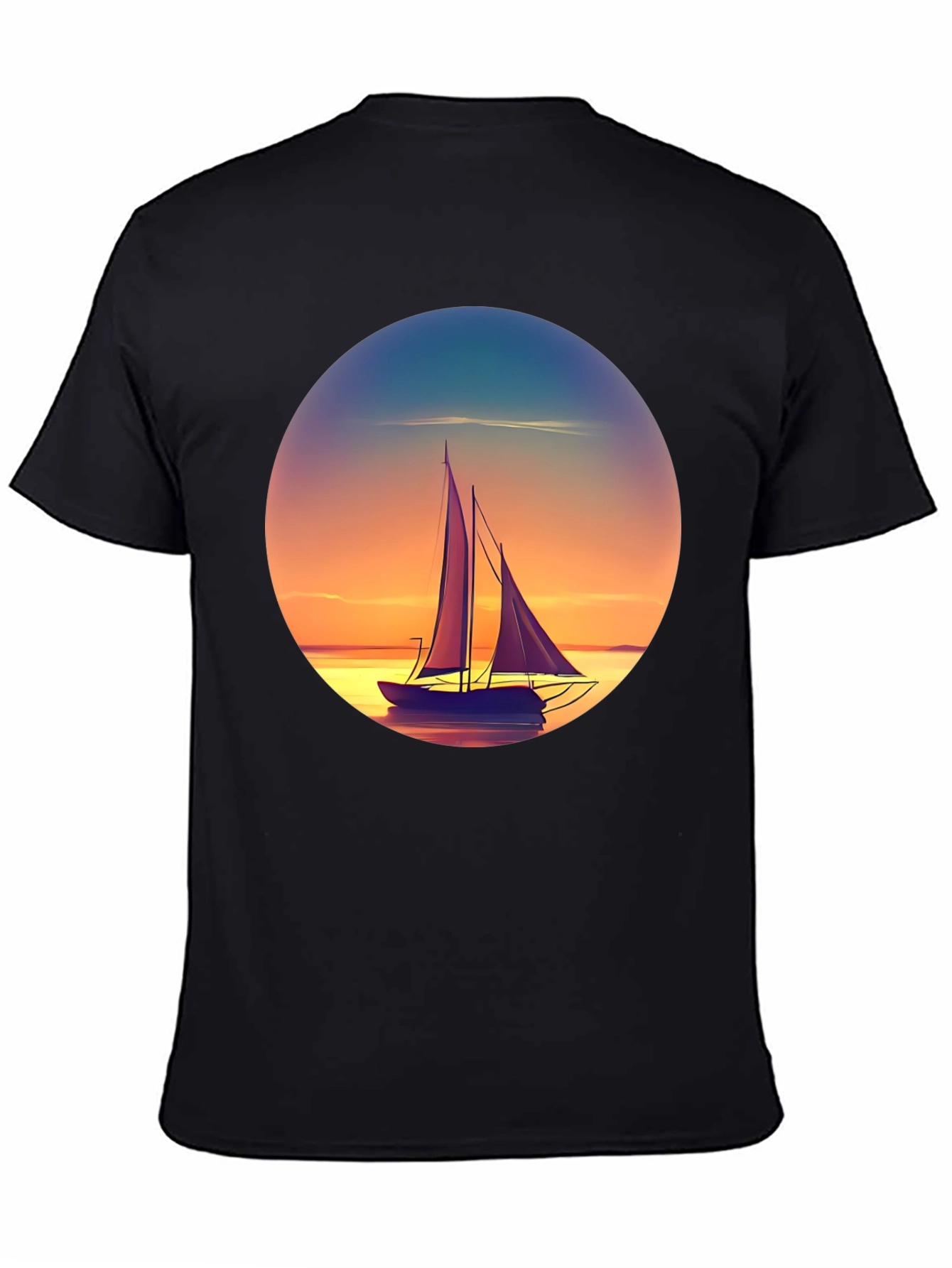 Sunset Sailboat Graphic Tee - Relaxed Fit