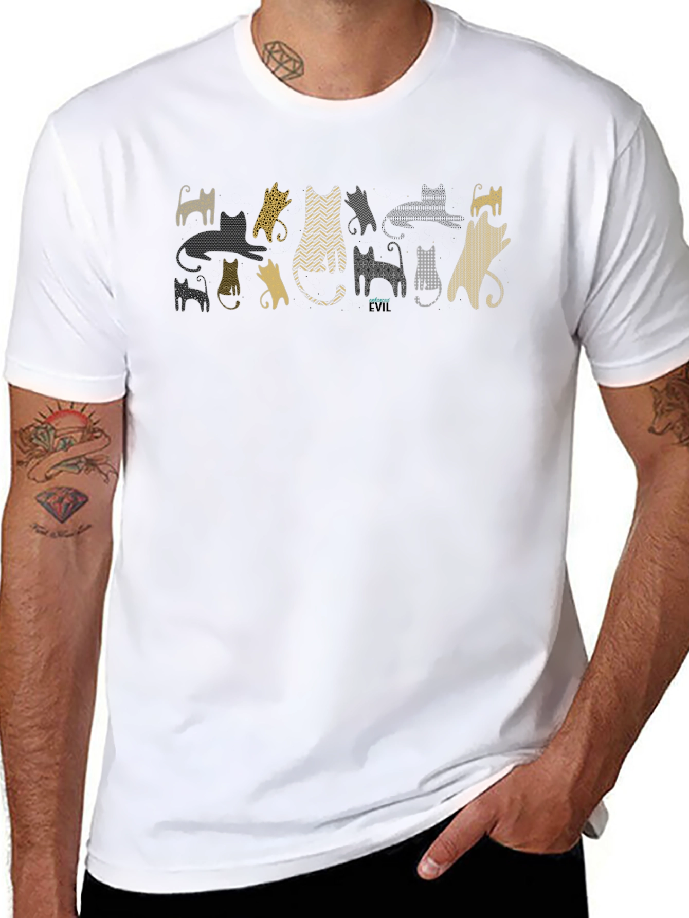 Cool Cat Graphic T-Shirt - Unique Pattern Tee