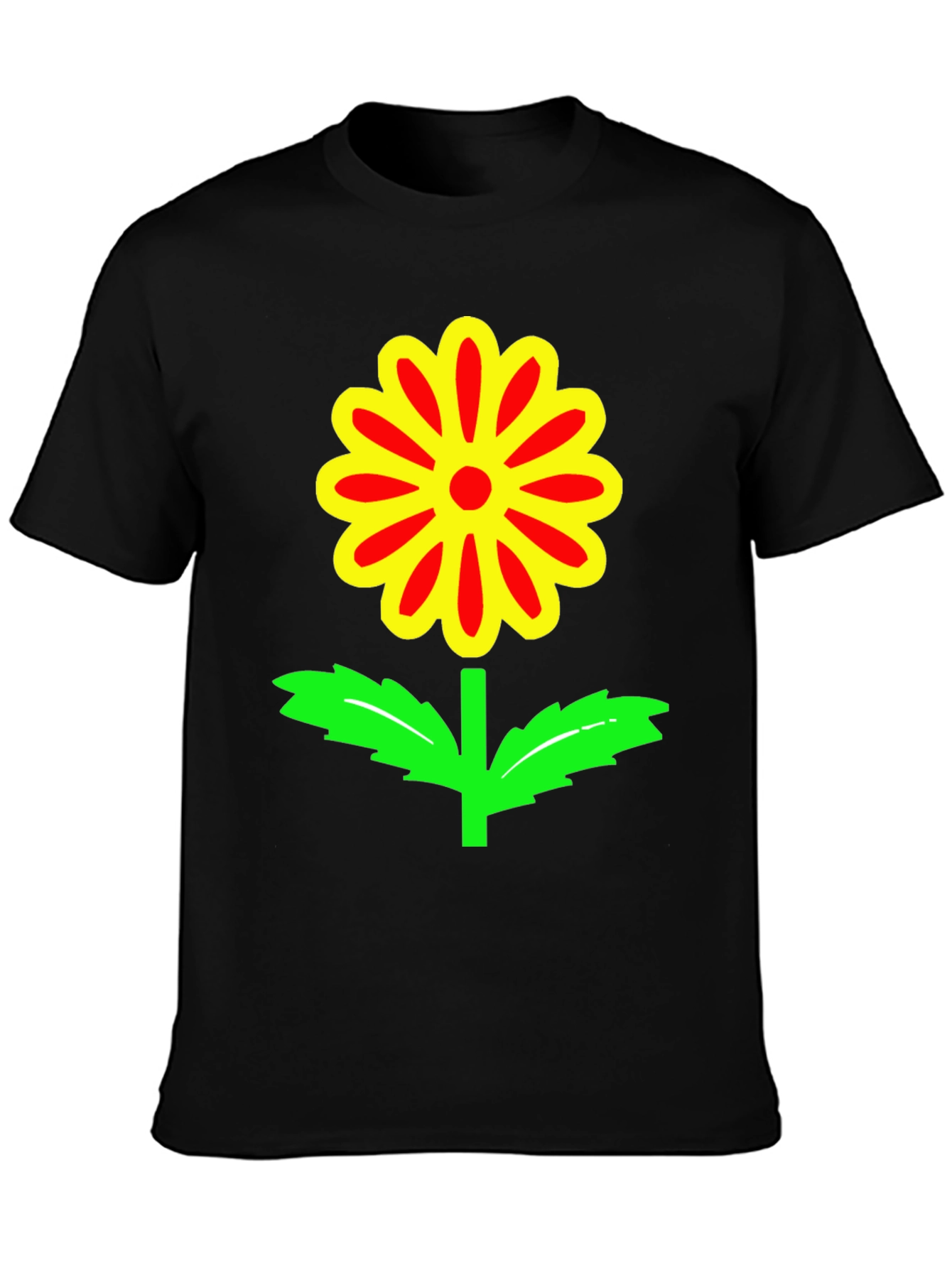 Flower Power Black T-Shirt