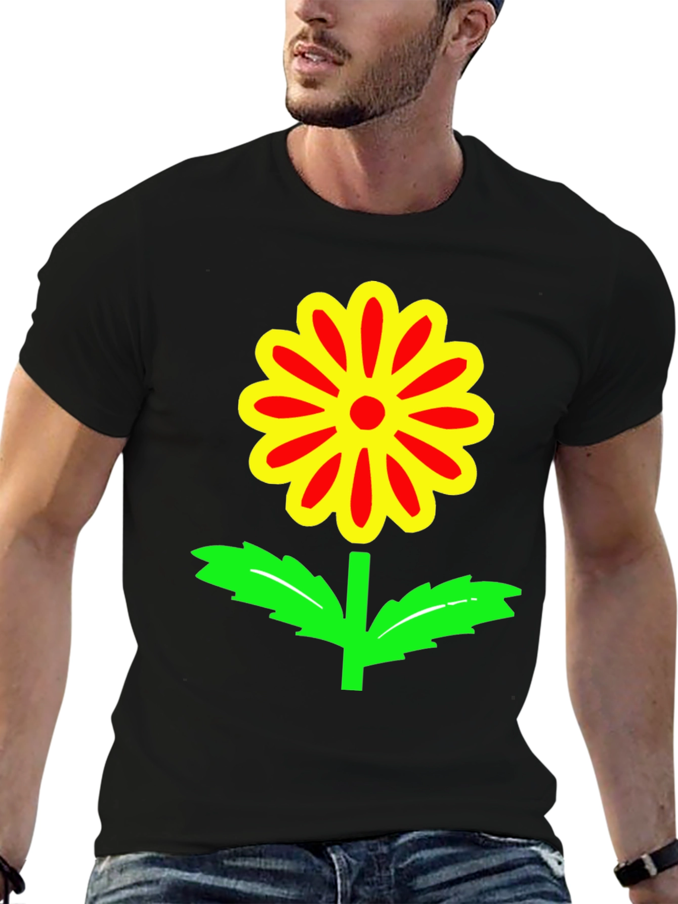 Flower Power Black T-Shirt