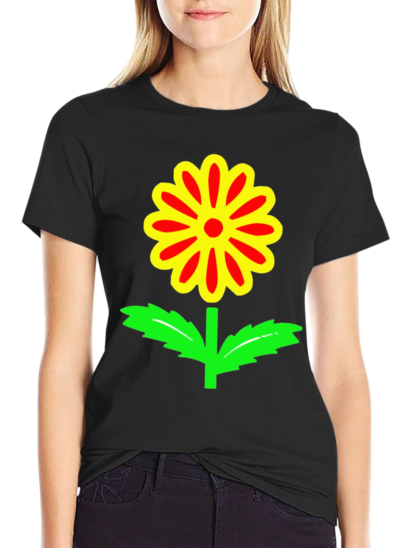 Flower Power Black T-Shirt
