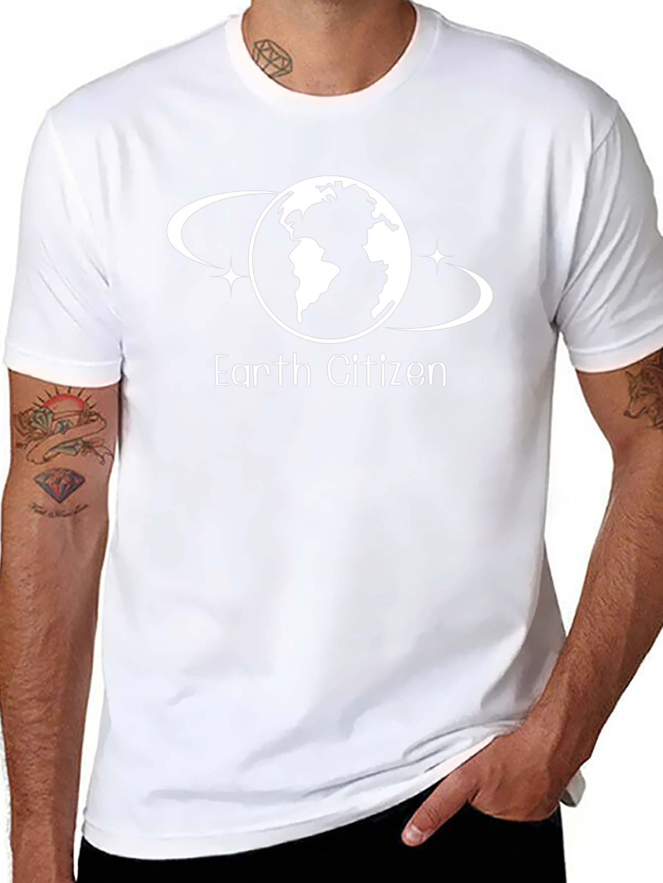 Earth Citizen Black T-Shirt - Global Awareness Tee