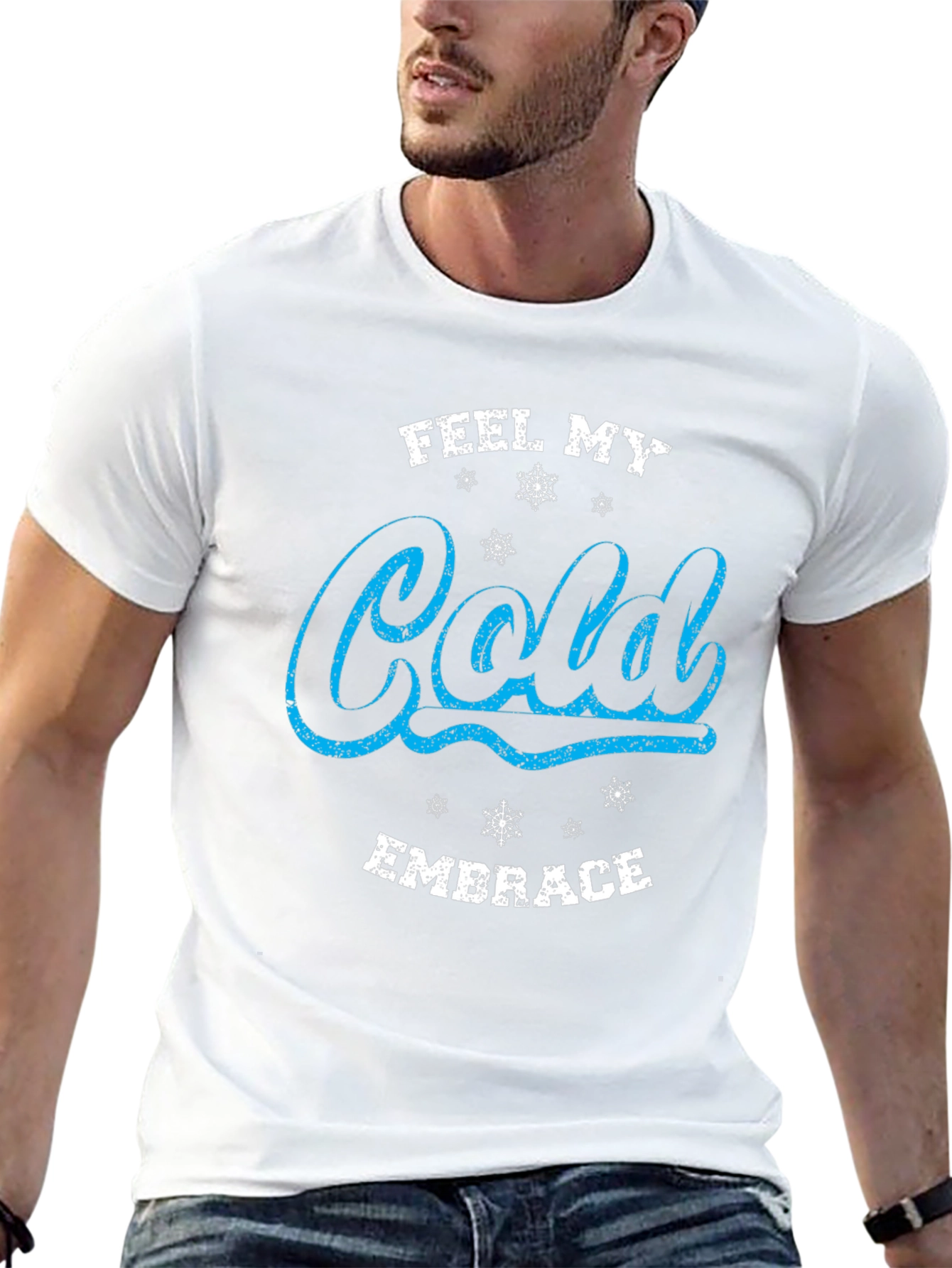 Feel My Cold Embrace Black Graphic Tee Shirt
