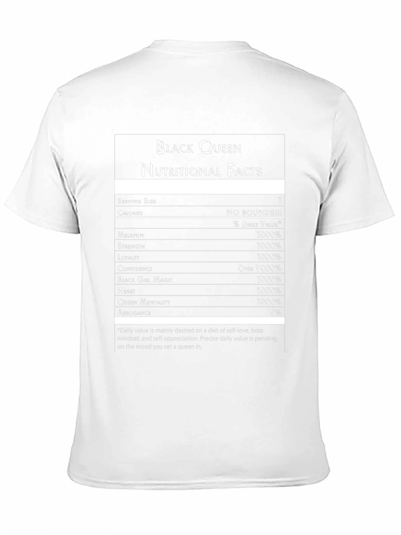 Black Queen Nutritional Facts Graphic Tee