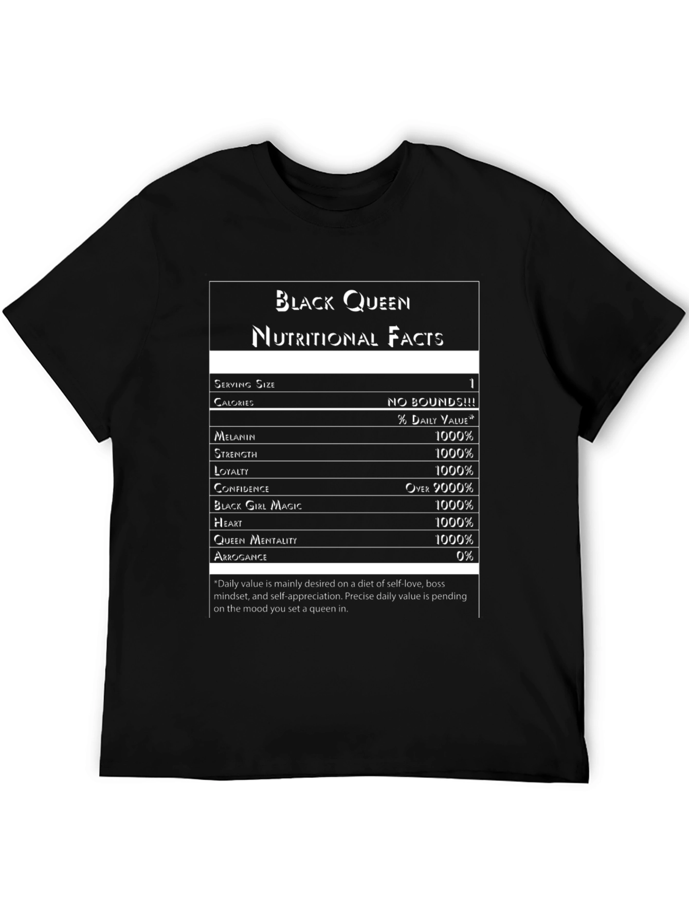 Black Queen Nutritional Facts Graphic Tee