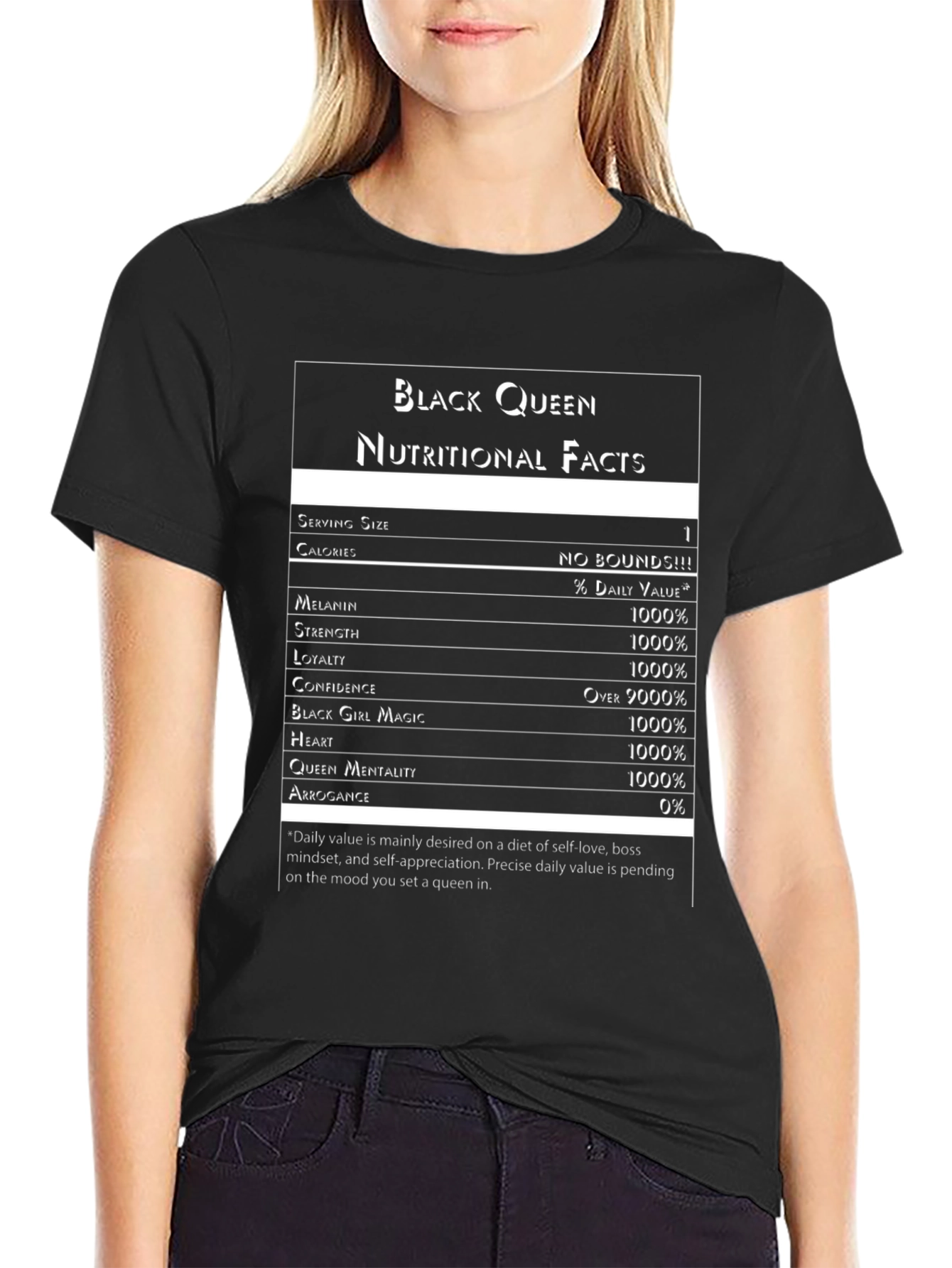 Black Queen Nutritional Facts Graphic Tee