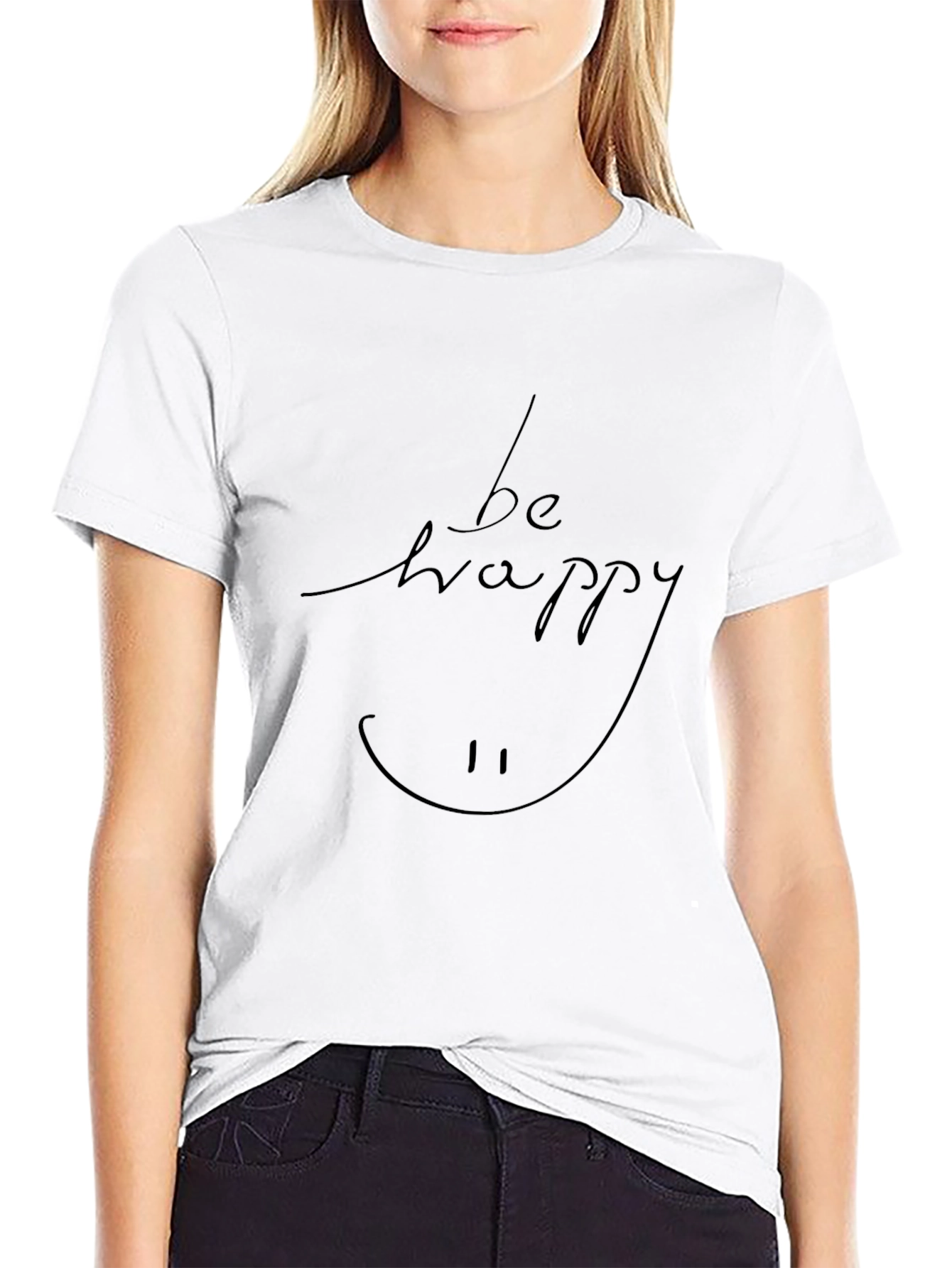 Be Happy Graphic T-Shirt - Mens Black Tee