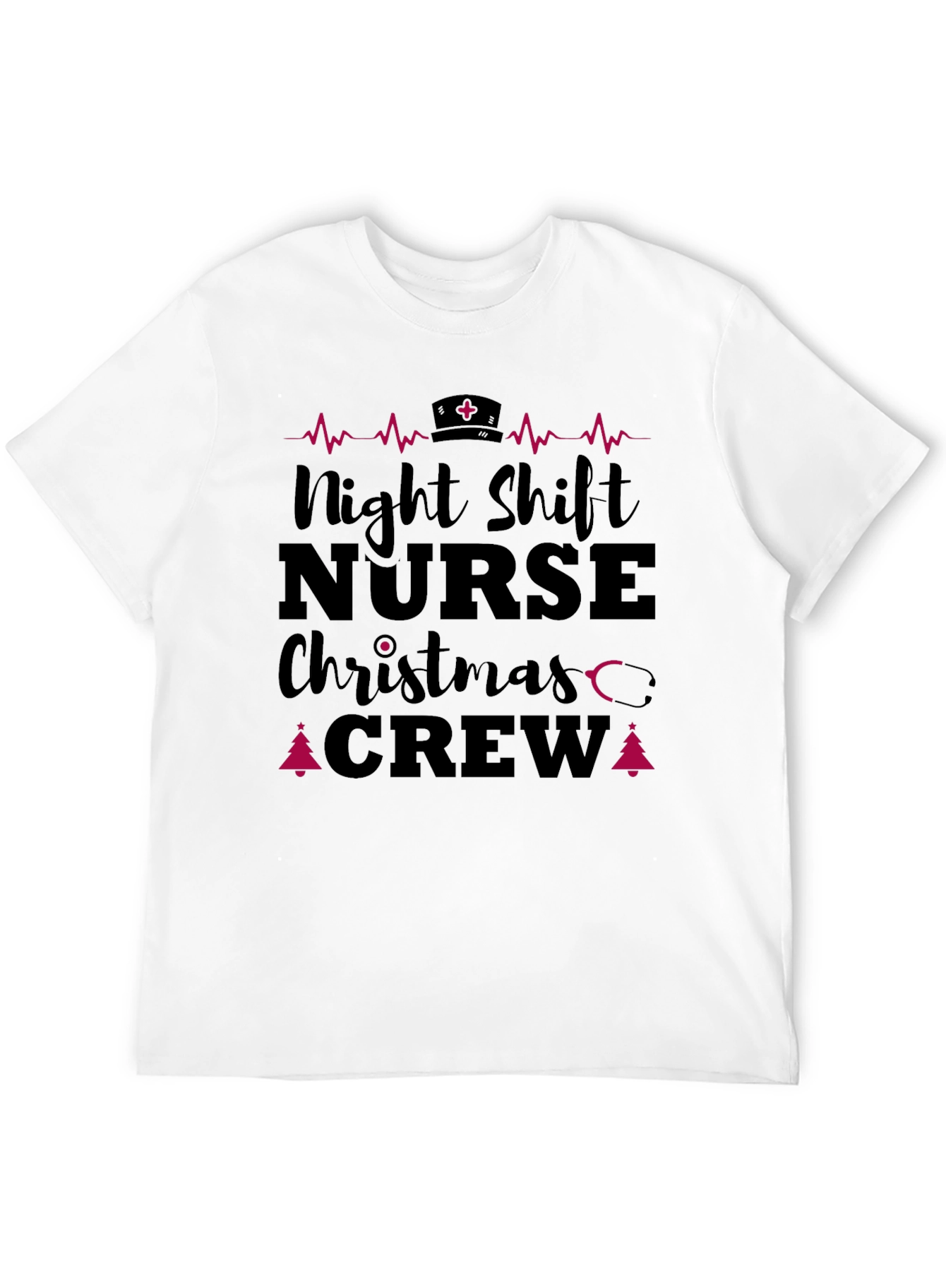 Night Shift Nurse Christmas Crew T-Shirt