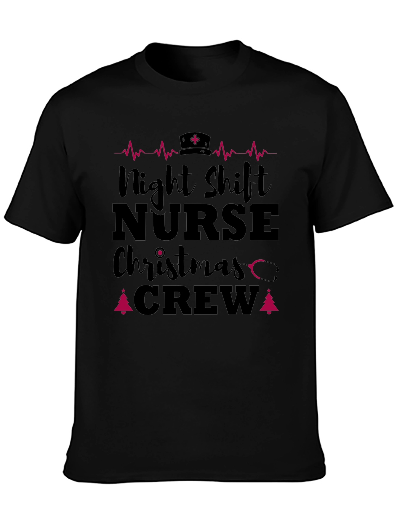 Night Shift Nurse Christmas Crew T-Shirt