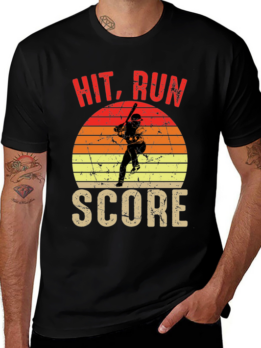 Hit Run Score Baseball Graphic T-Shirt