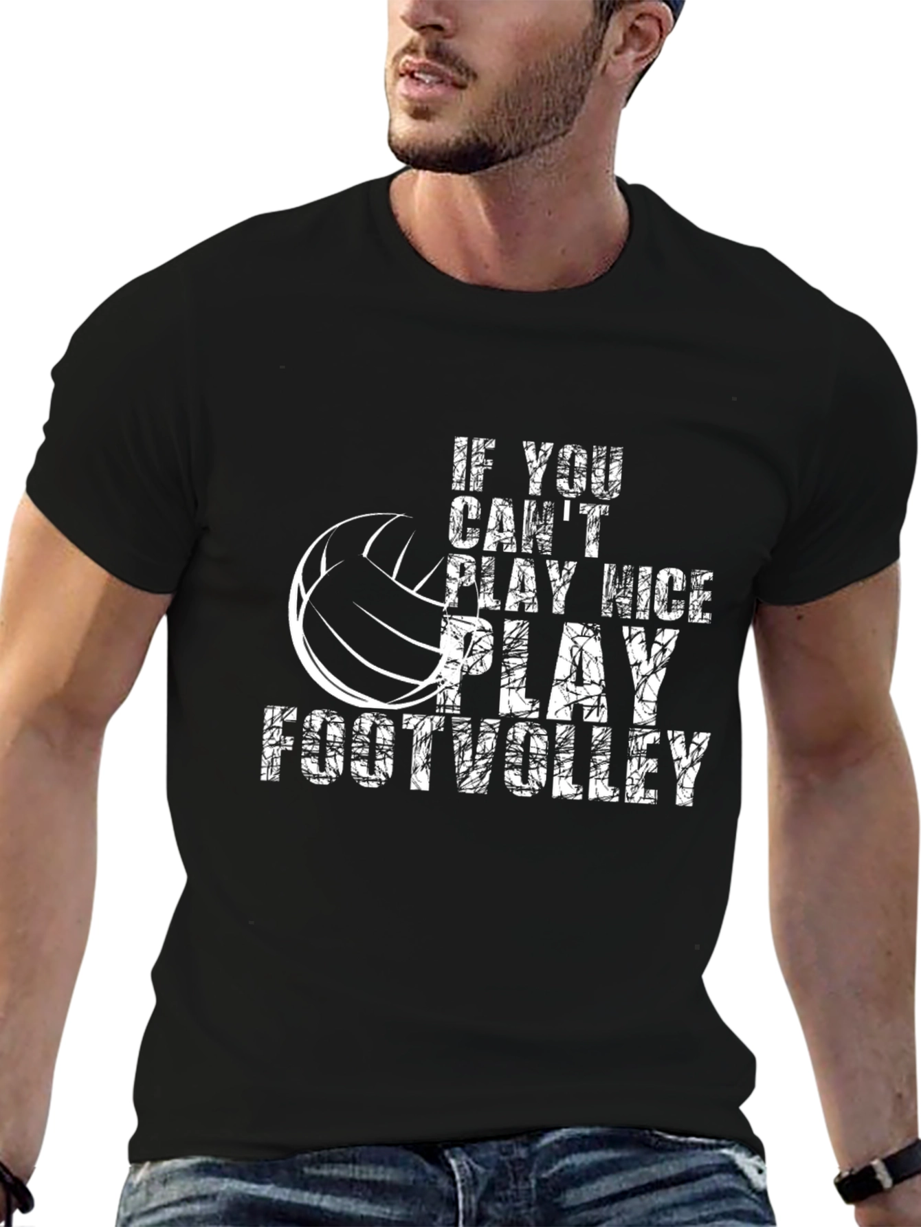 Play Footvolley Graphic Tee - Black Casual T-Shirt
